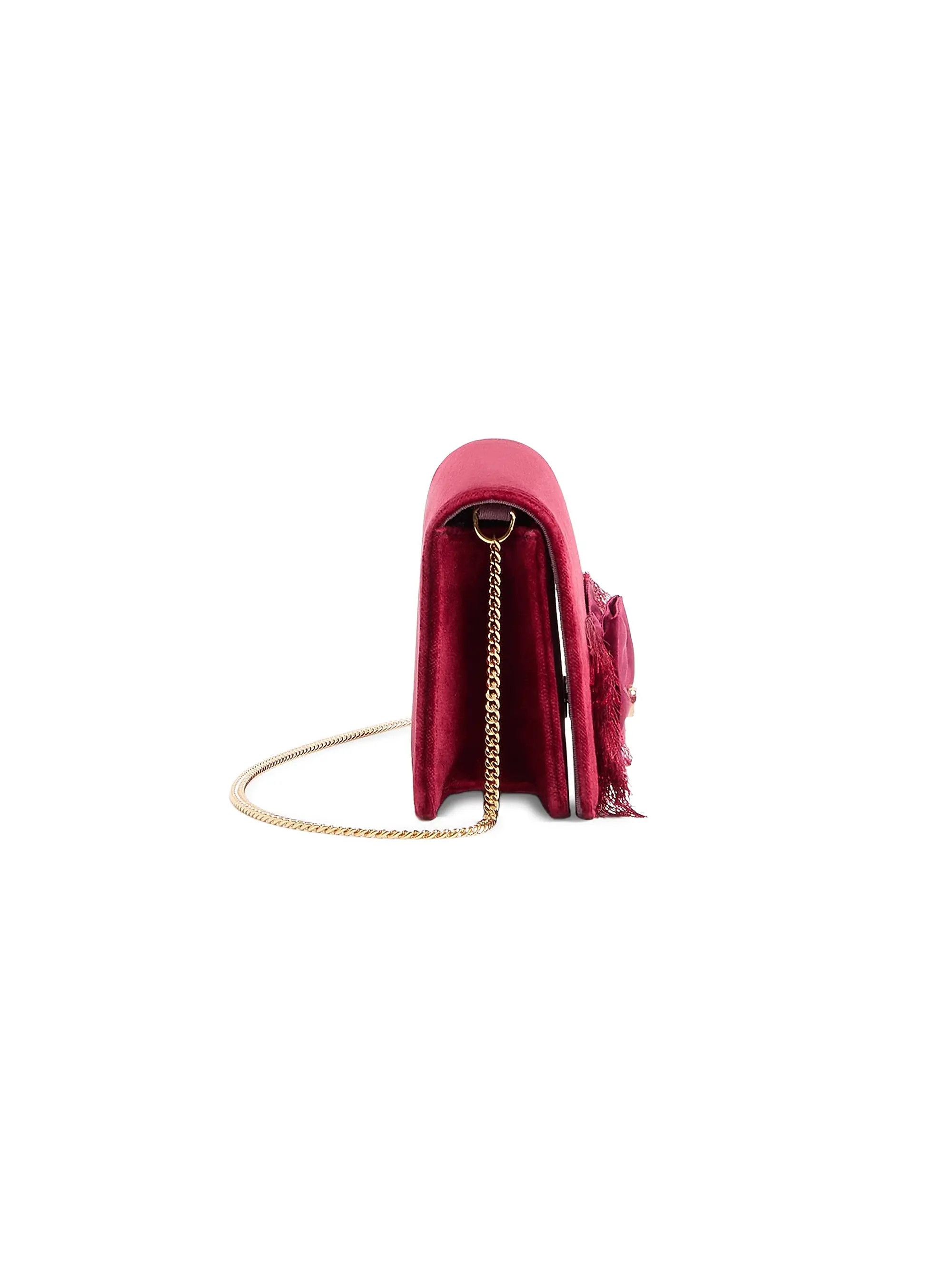 Valentino os11x0626 Size:OS / VLogo Signature Mini Velvet Shoulder Bag Size ONE SIZE - 6 Thumbnail