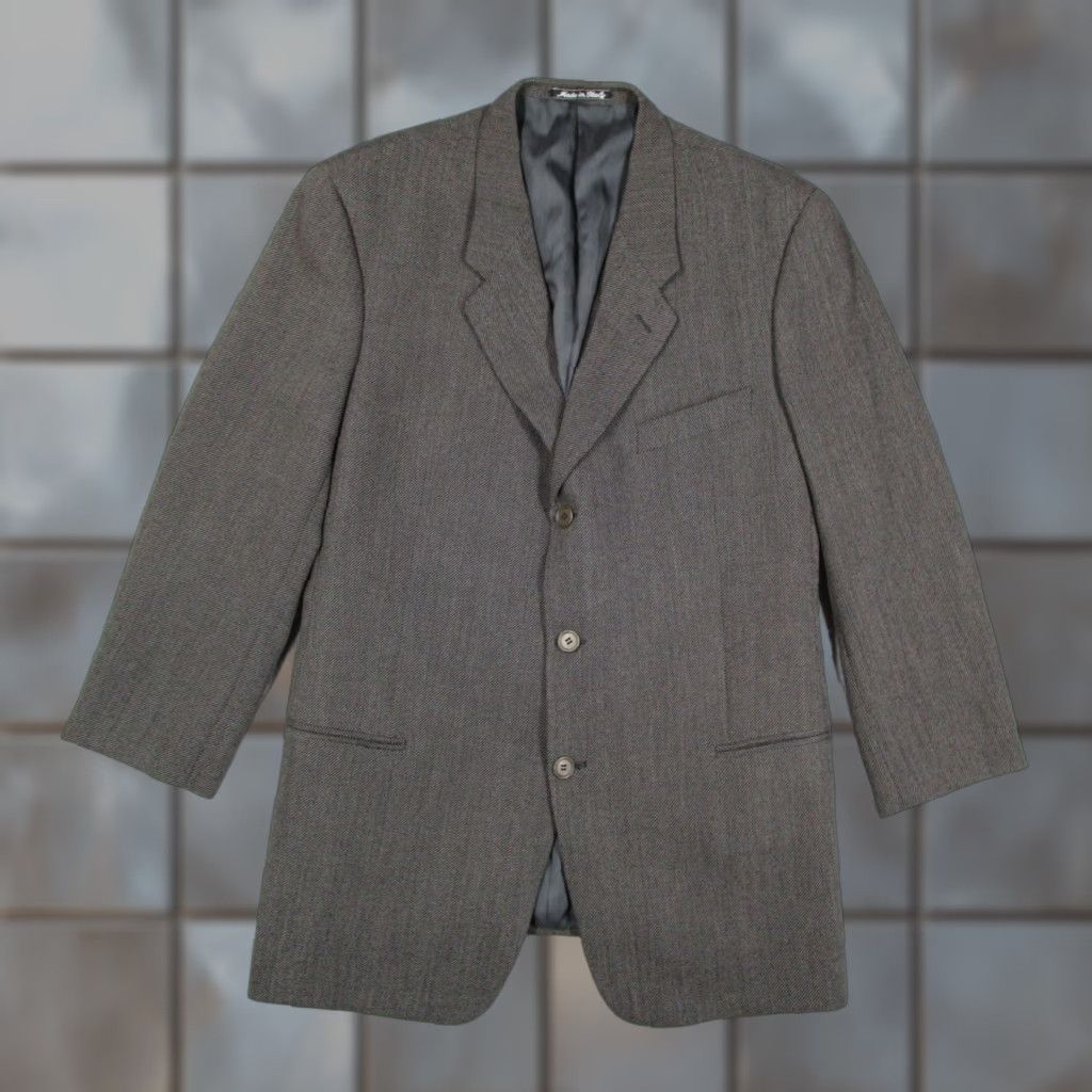 Giorgio Armani Giorgio Armani Blazer Mens 43R Gray Wool Le Collezioni Saks Fifth Avenue Italy Size 46R - 1 Thumbnail