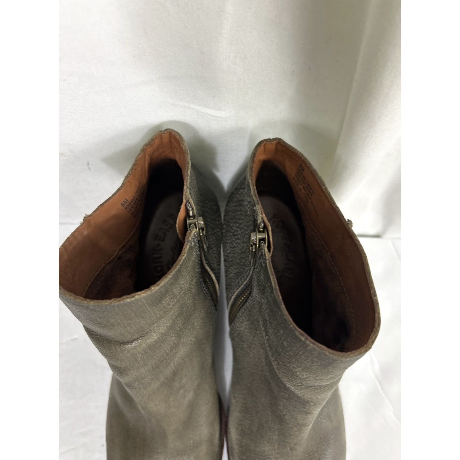 Vintage Kork-Ease Womens 8 M Gray Textured Ankle Zip Booties Wedge Heel Leather Bootie Shoes Size US 8 / IT 38 - 6 Thumbnail