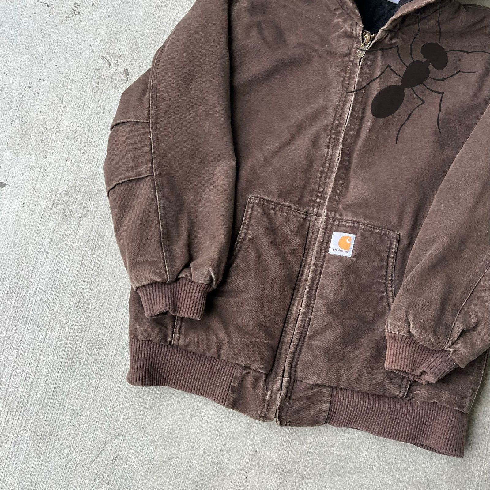 Carhartt × Vintage Carhartt YOUTH brown hooded work wear jacket Size US XS / EU 42 / 0 - 2 Thumbnail