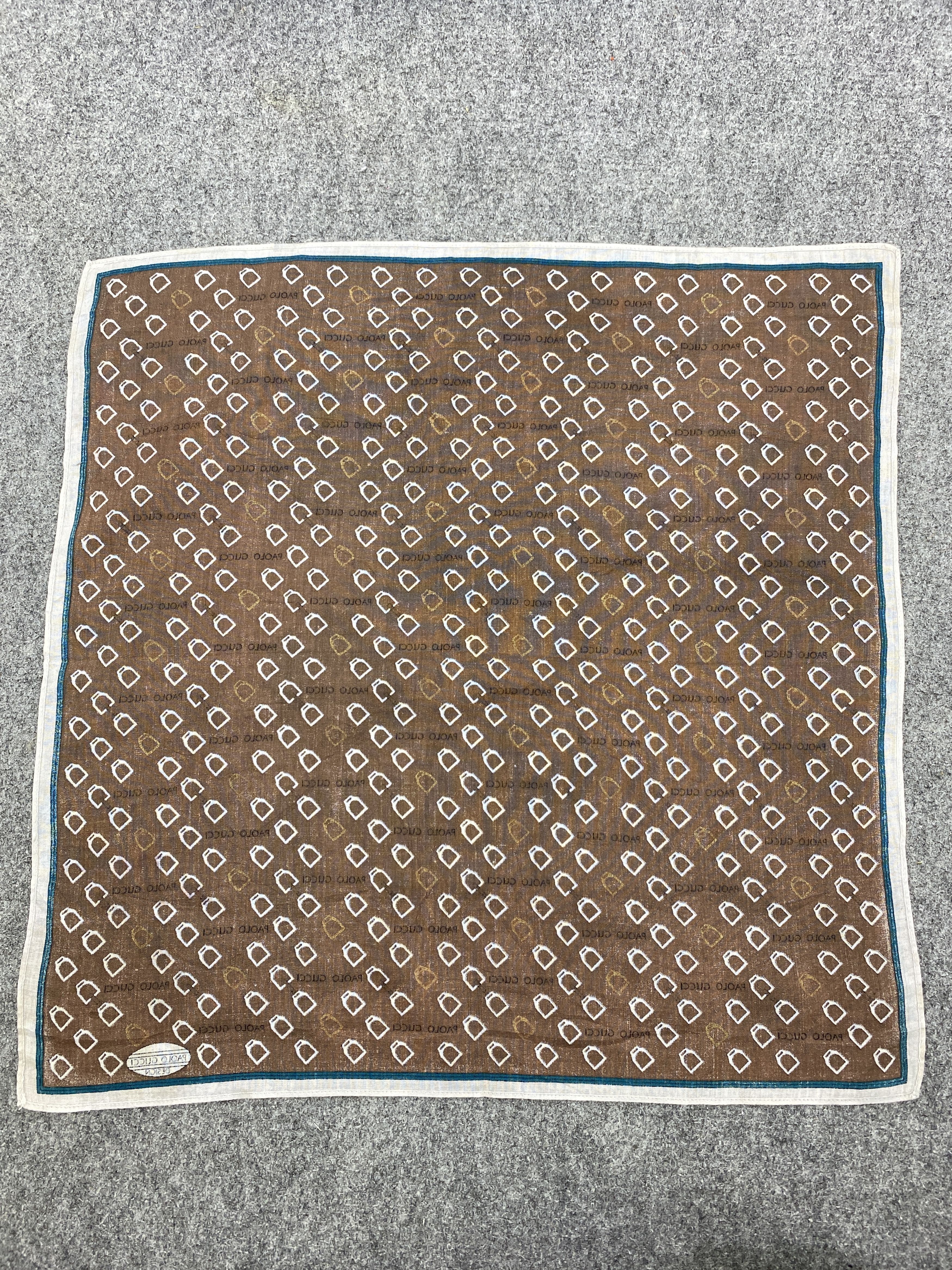 Paolo Gucci Vintage Paolo Gucci Handkerchief / Neckerchief HKC1003 Size ONE SIZE - 7 Thumbnail