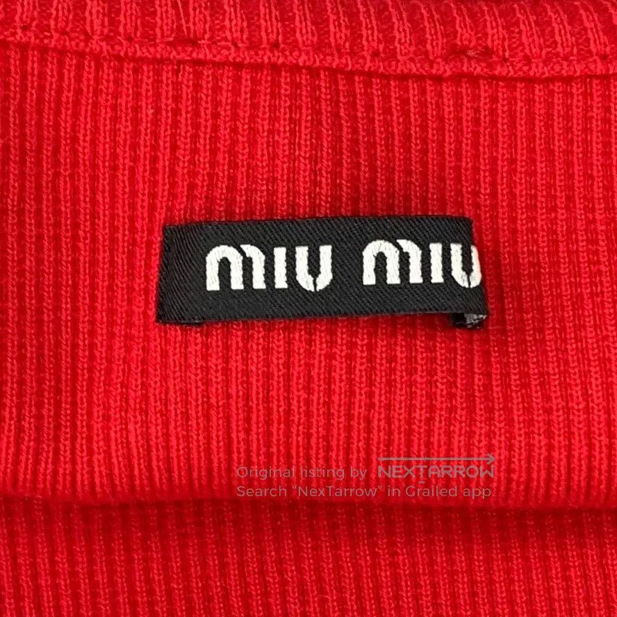 Miu Miu Miu Miu Red Logo Embroidered Cotton Vest. Size S / US 4 / IT 40 - 6 Thumbnail