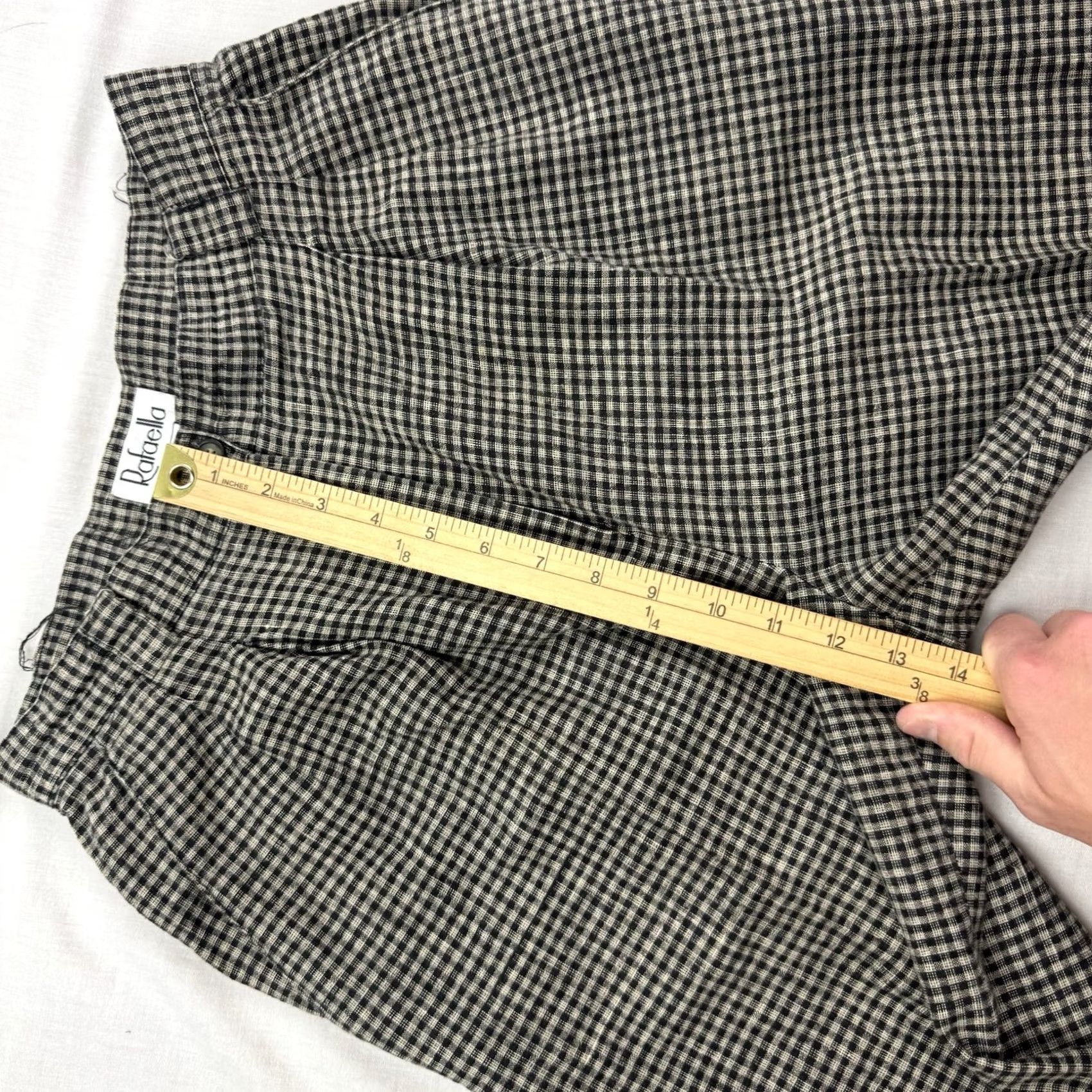 Vintage VINTAGE Rafaella Pants Womens 10 Linen Cotton Plaid Trousers Hipster 80s 90s Size 32" / US 10 / IT 46 - 7 Thumbnail