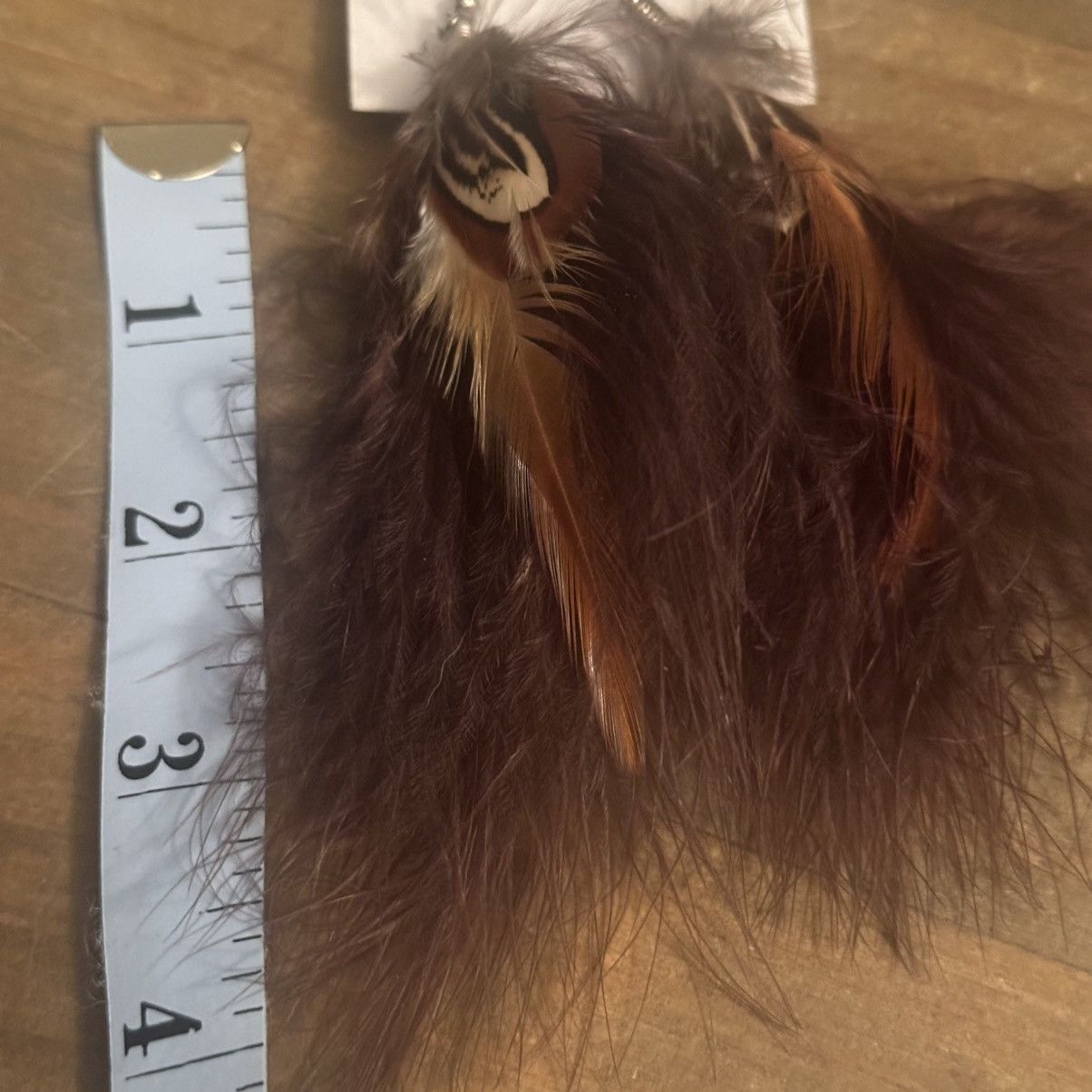 Other Brown feather earrings Size ONE SIZE - 3 Thumbnail