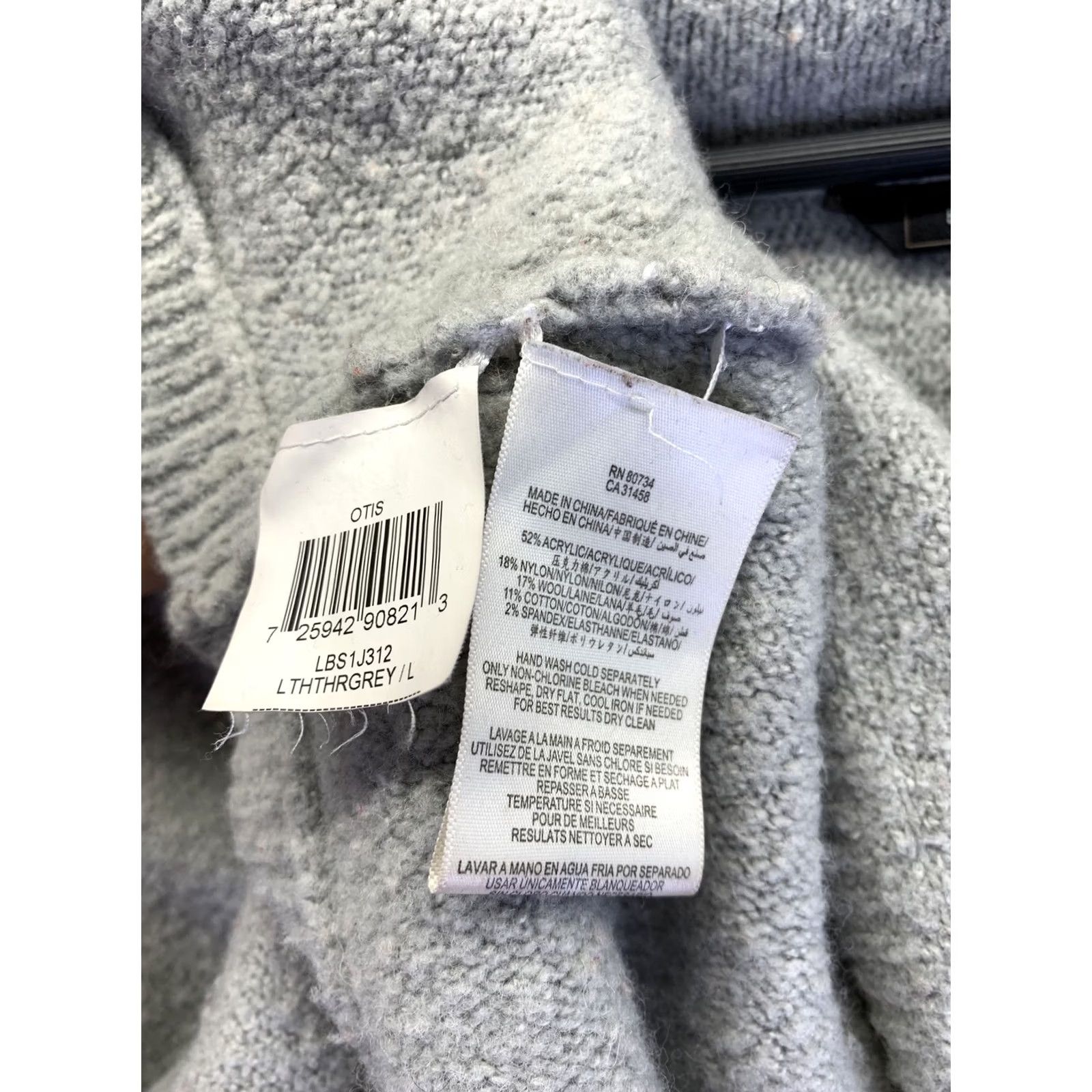 Bcbgmaxazria VINTAGE BCBGMAXAZRIA Knit Sweater 3/4 Sleeve Gray L Wool Blend Cowl Neck Womens Hot Knotty Knot 9359 Size L / US 10 / IT 46 - 5 Thumbnail