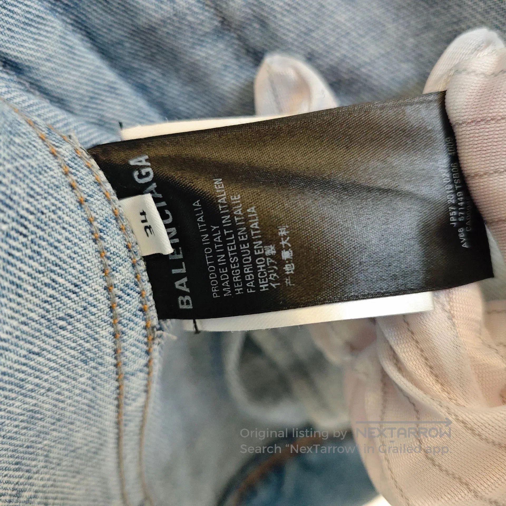 Balenciaga Balenciaga Washed Denim Jacket Back Logo. Size US M / EU 48-50 / 2 - 4 Thumbnail