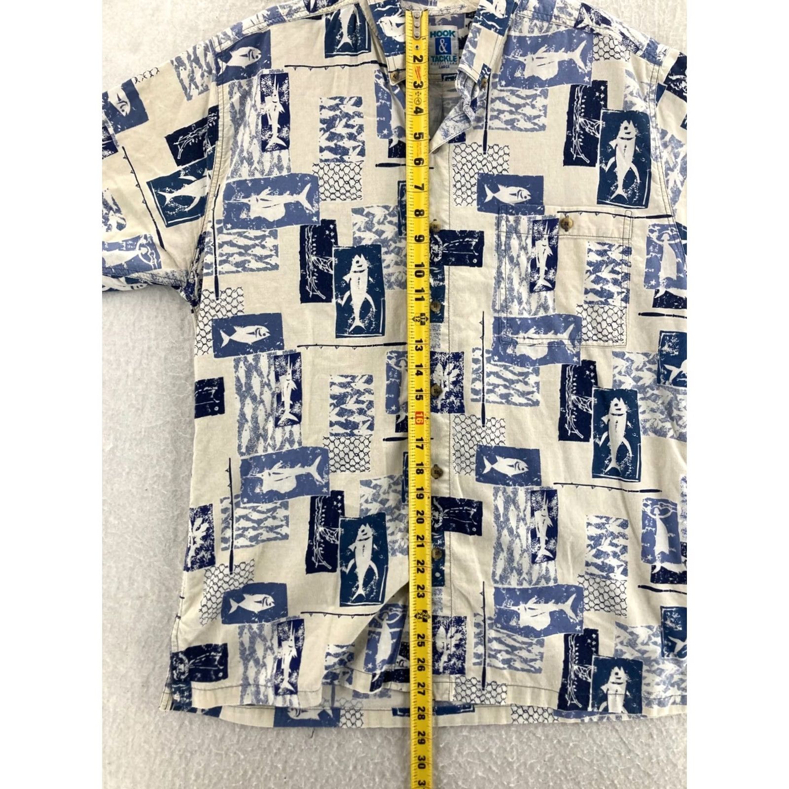 Vintage Hook and Tackle Shirt Mens Large Short Sleeve Button Up Check Pattern Size US L / EU 52-54 / 3 - 4 Thumbnail