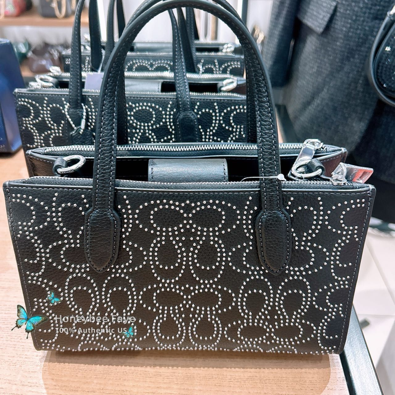 Coach Nina Small Tote Bag With Signature Rivets CX266 Size ONE SIZE - 3 Thumbnail