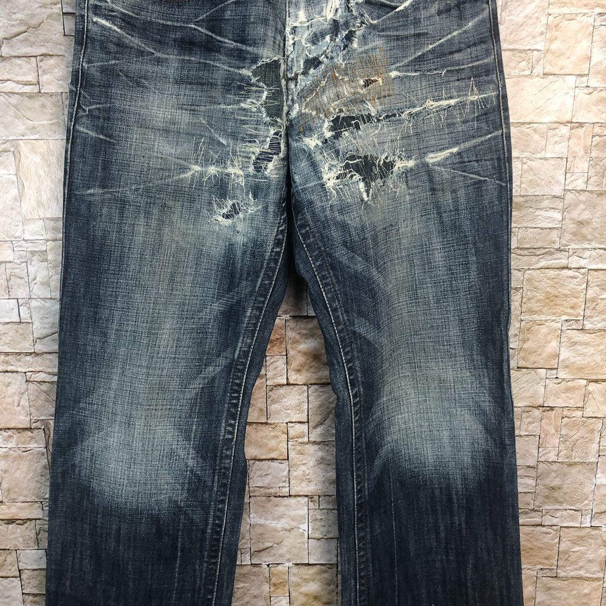 Japanese Brand Conus Jeans Blue Distressed Denim Pants #A56 Size US 31 - 6 Thumbnail