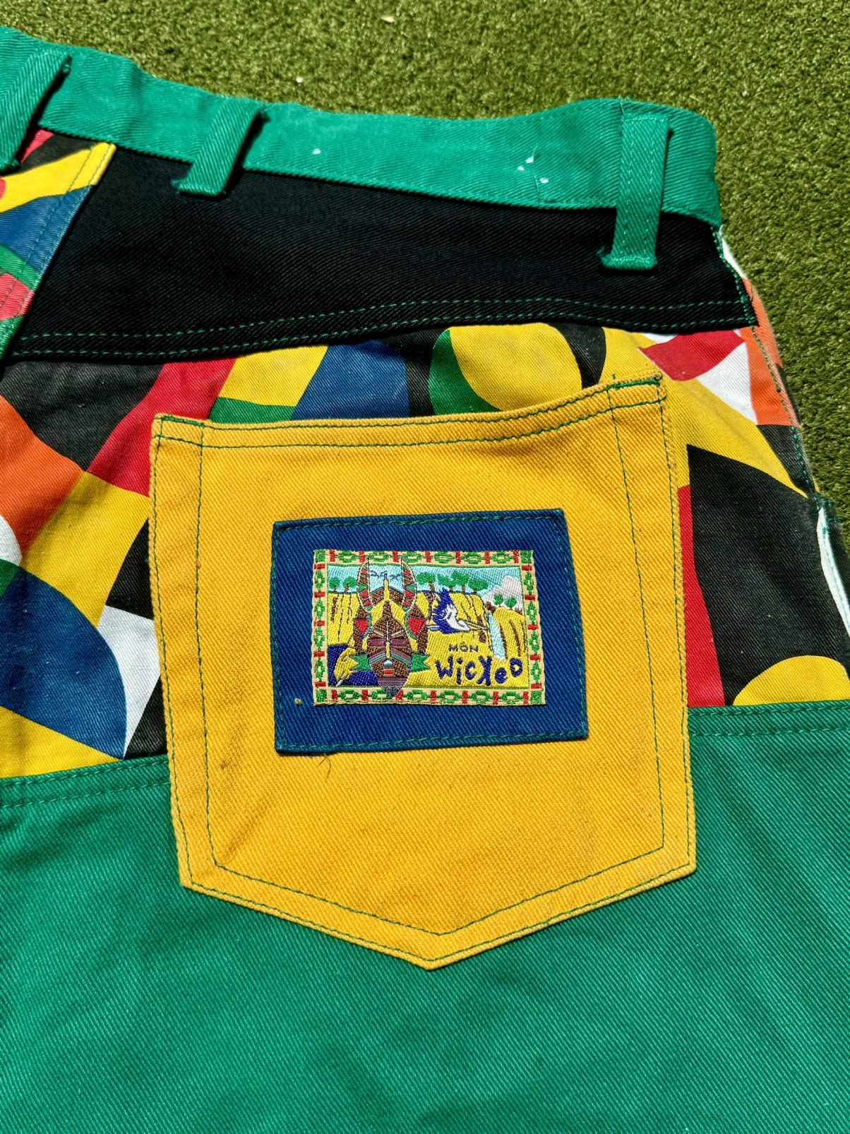 Vintage 1990’s Vintage Bohemian Boho Tribal Funky Hippie Denim Jeans Size US 34 / EU 50 - 16 Thumbnail