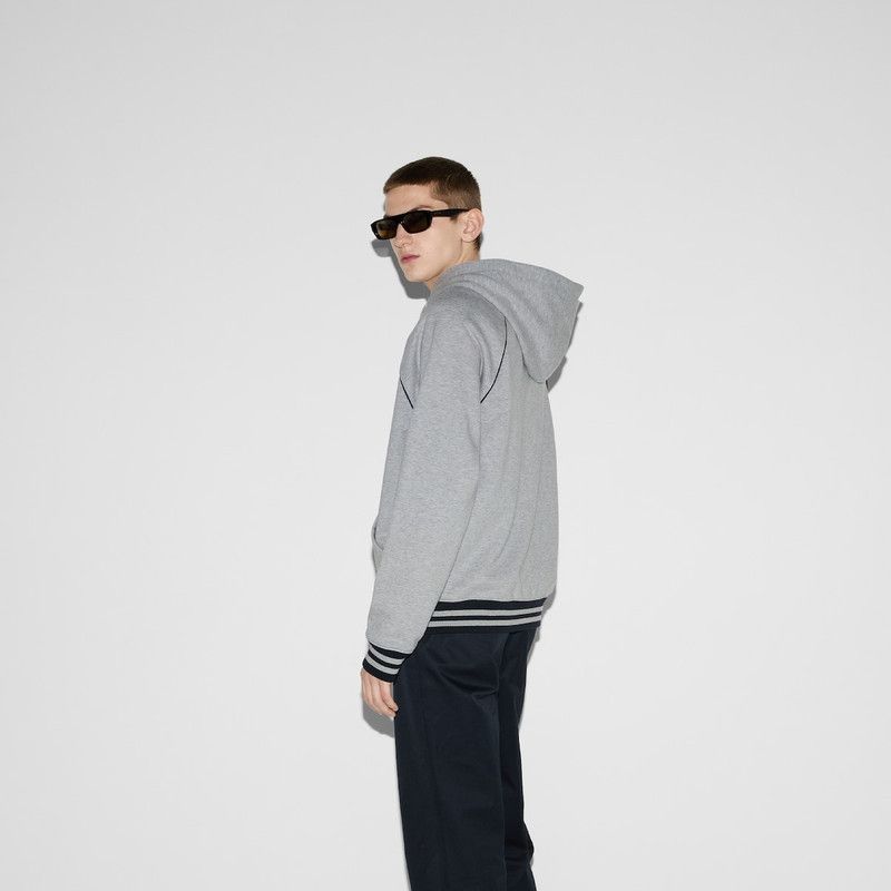 Gucci oc11z0226 Felted Cotton Zipped Jacket Hoodie With Patch Size US XXL / EU 58 / 5 - 4 Thumbnail