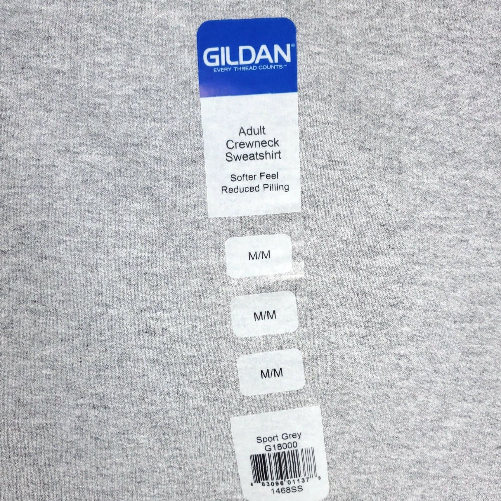 Gildan Gildan Mens Gray Crew Neck Pullover Sweater Sweatshirt Adult Medium Size US M / EU 48-50 / 2 - 3 Thumbnail