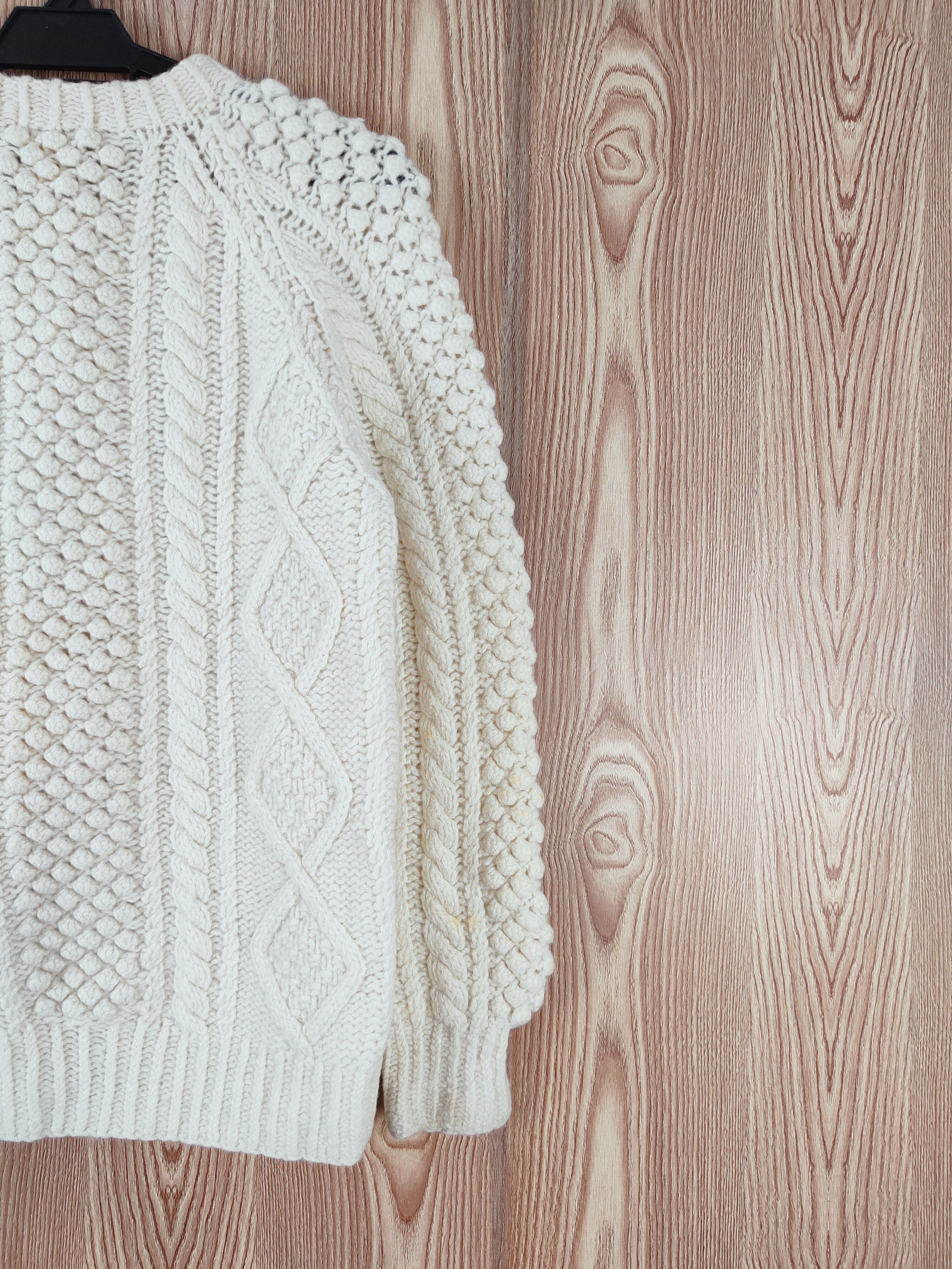 Japanese Brand Long Dick Cream cable Knitwear Sweatshirts #W426 Size S / US 4 / IT 40 - 9 Thumbnail