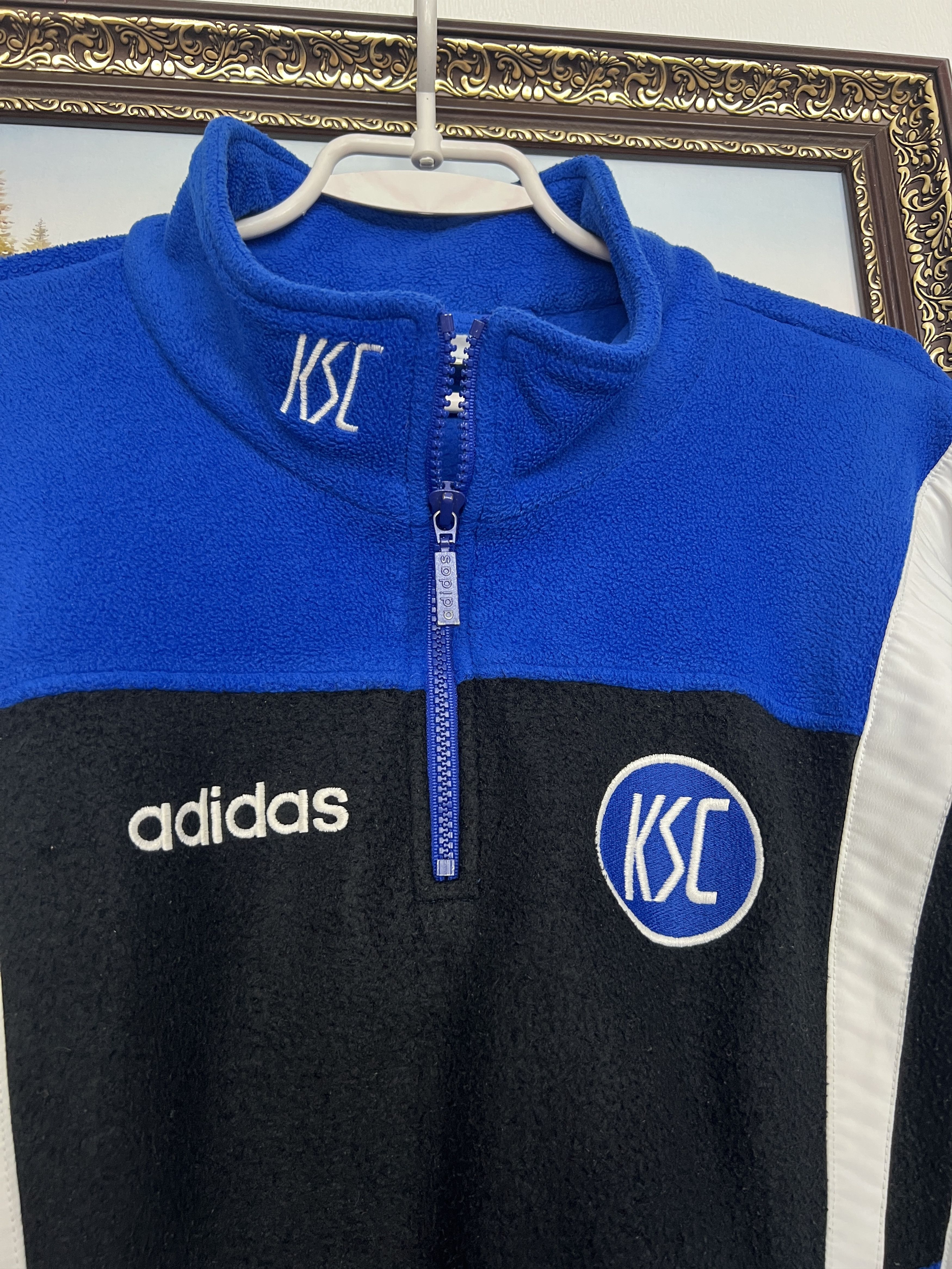 Adidas Vintage Karlsruher Football Fleece Jacket Soccer Track Top Size US M / EU 48-50 / 2 - 2 Thumbnail