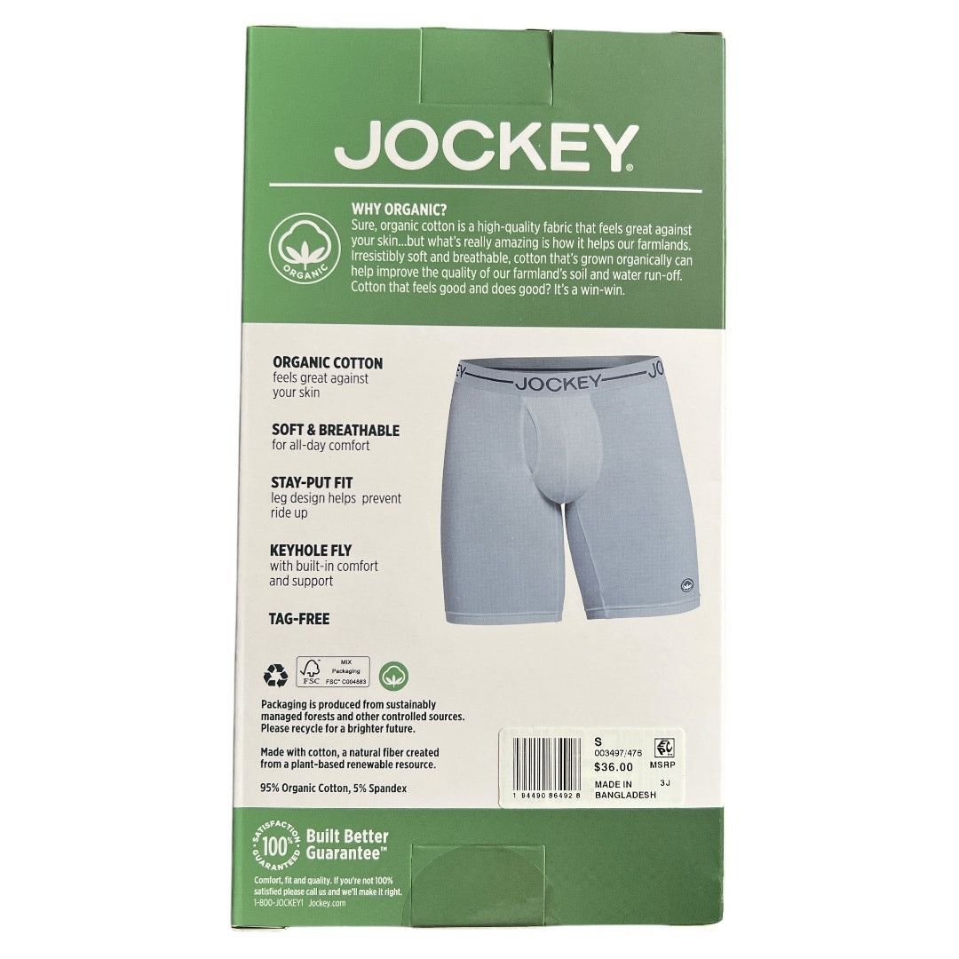 Jockey LOT 3 JOCKEY 9.5" Long Leg Boxer Brief-3 Pack, S Size ONE SIZE - 8 Thumbnail