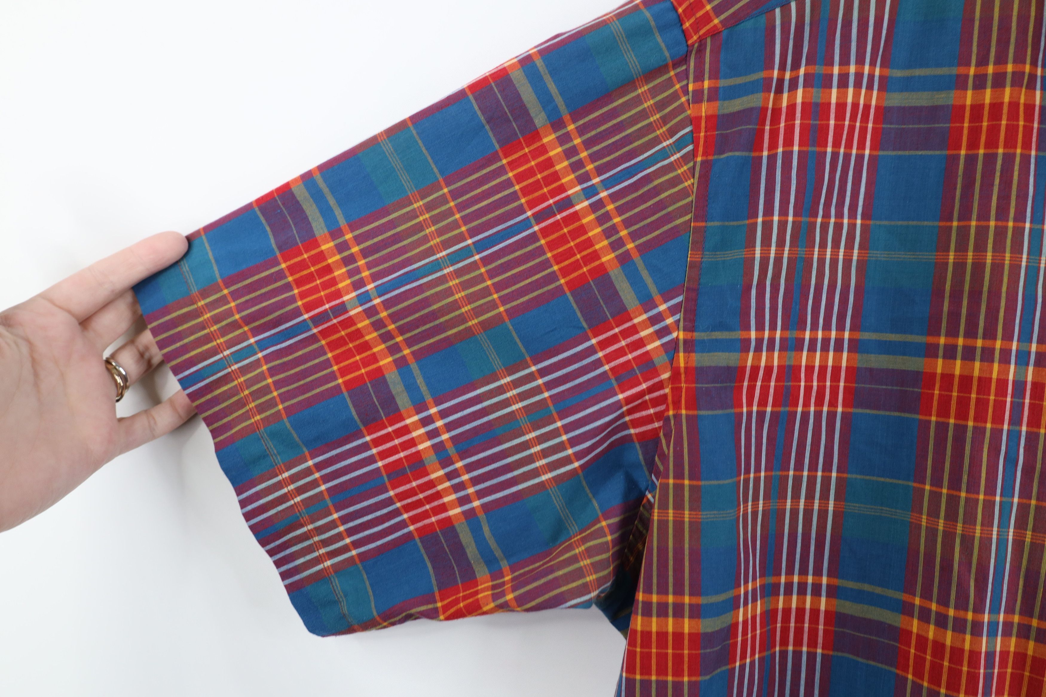 Vintage Vintage 90s Streetwear Madras Plaid Button Down Shirt Size US L / EU 52-54 / 3 - 5 Thumbnail