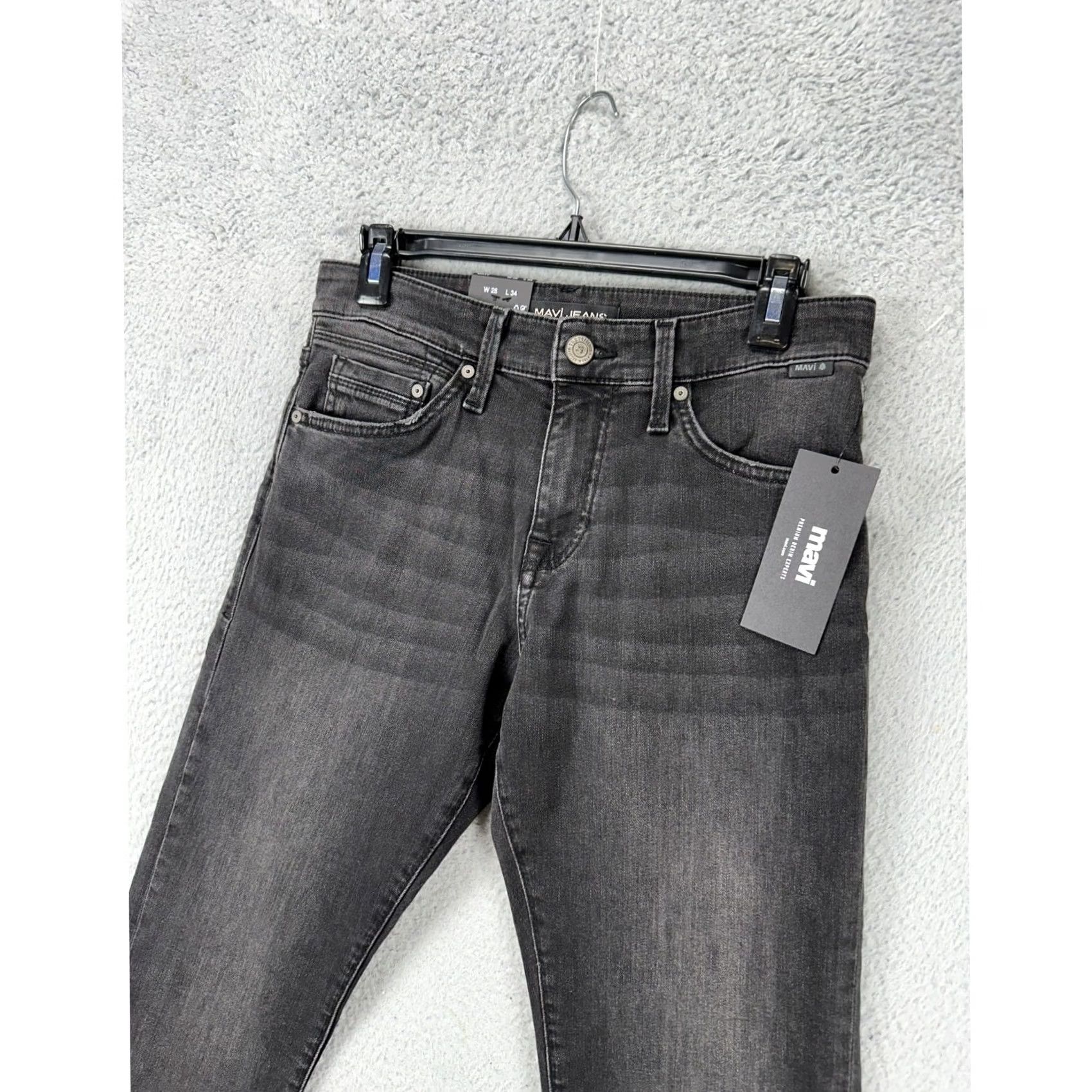 Vintage Mavi Matt Jeans Mens 28X32 Gray Charcoal Wash Straight Leg Relaxed Denim Pockets Stretch Mens Size US 28 / EU 44 - 6 Thumbnail
