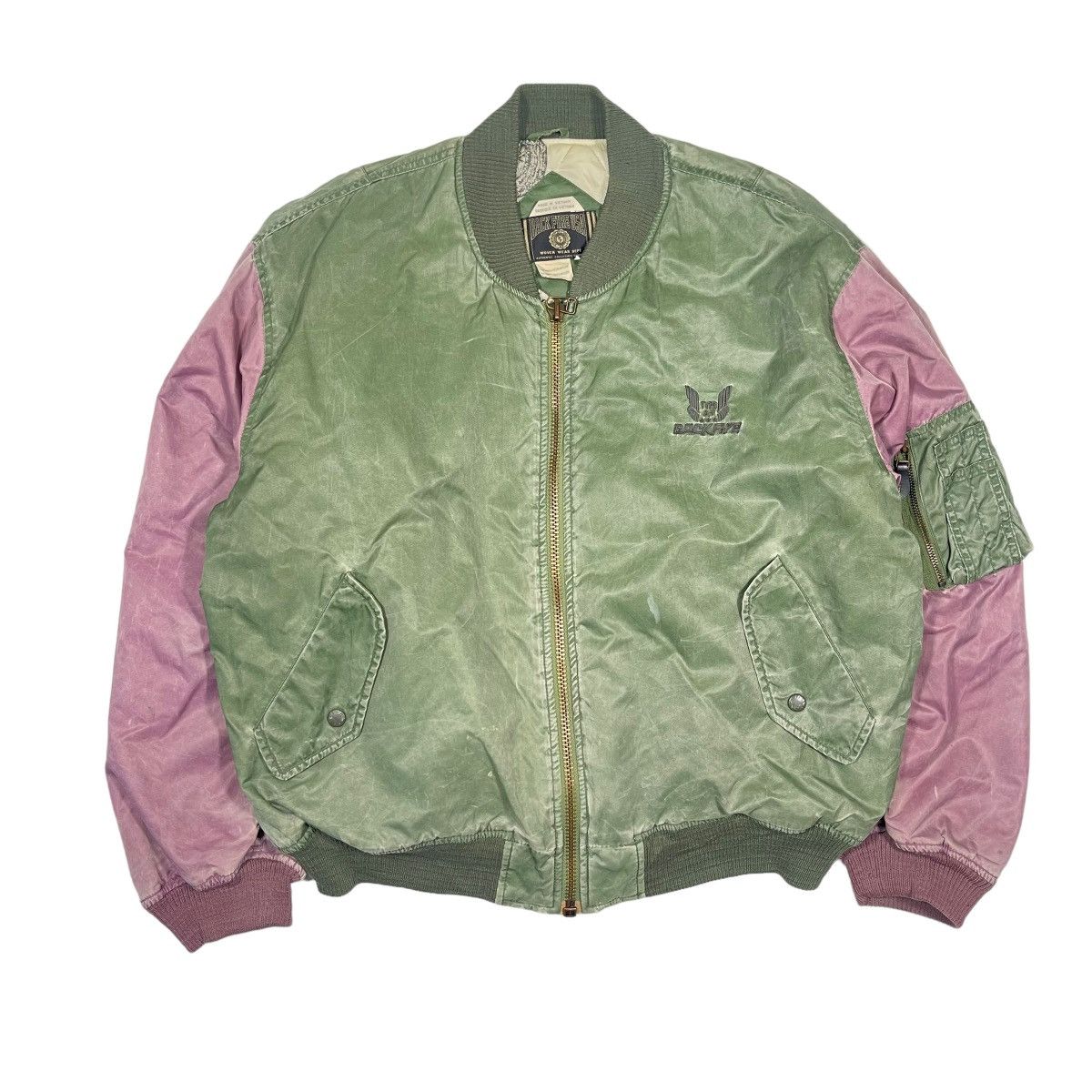 Vintage Vintage 1980s Backfire Embroidered Back Hit Nylon Bomber Size US L / EU 52-54 / 3 - 6 Thumbnail