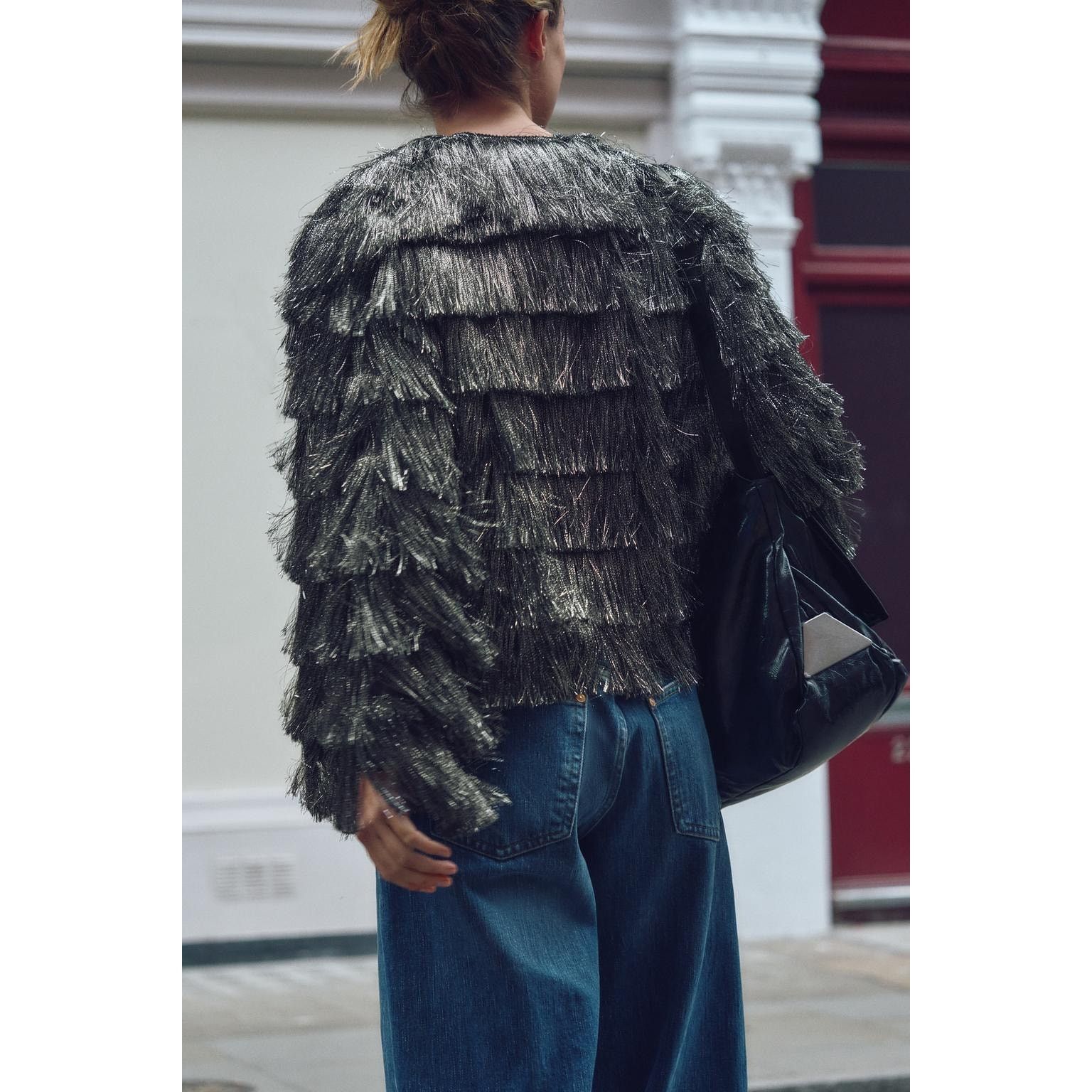 Zara ZARA Fringed Metallic Thread Jacket NWT Silver Size S Size S / US 4 / IT 40 - 13 Thumbnail