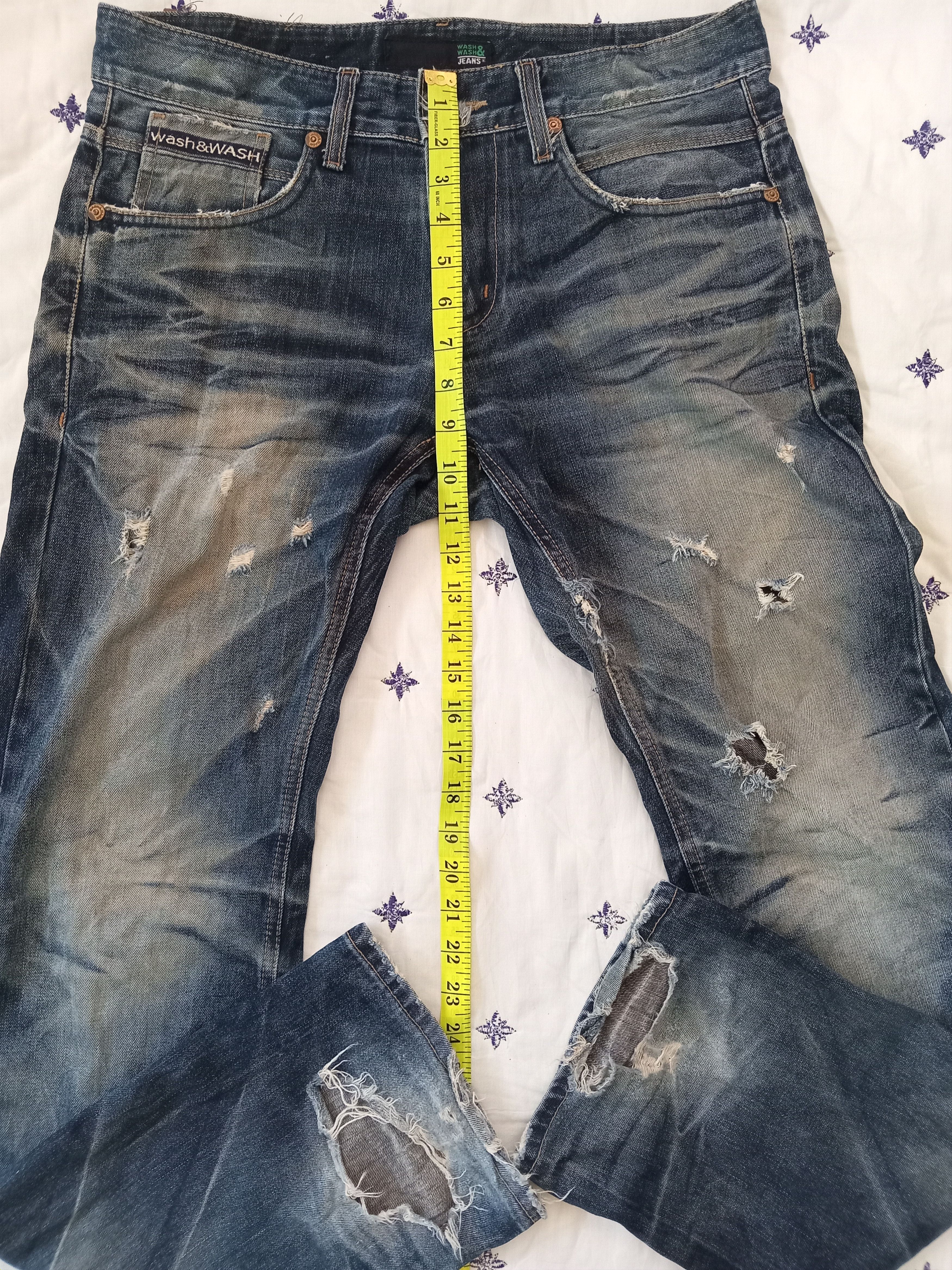 Hysteric Glamour × Japanese Brand 💥RARE💥WASH&WASH Japanese Faded Distressed Ripped Jeans Size US 33 - 4 Thumbnail