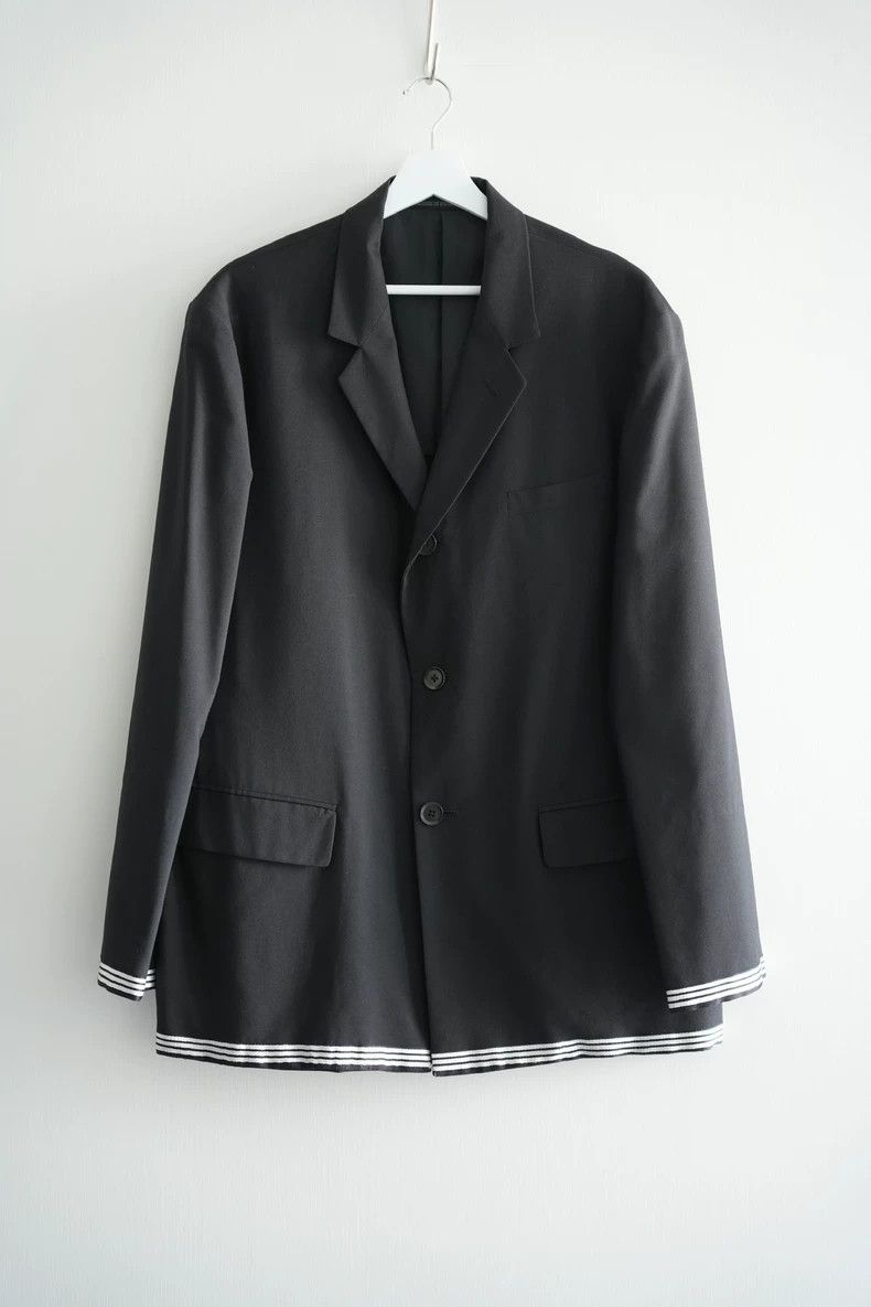 Yohji Yamamoto Yohji Yamamoto size 3 02 SS silk white stripe suit 2501-Nex Size 38R - 1 Thumbnail