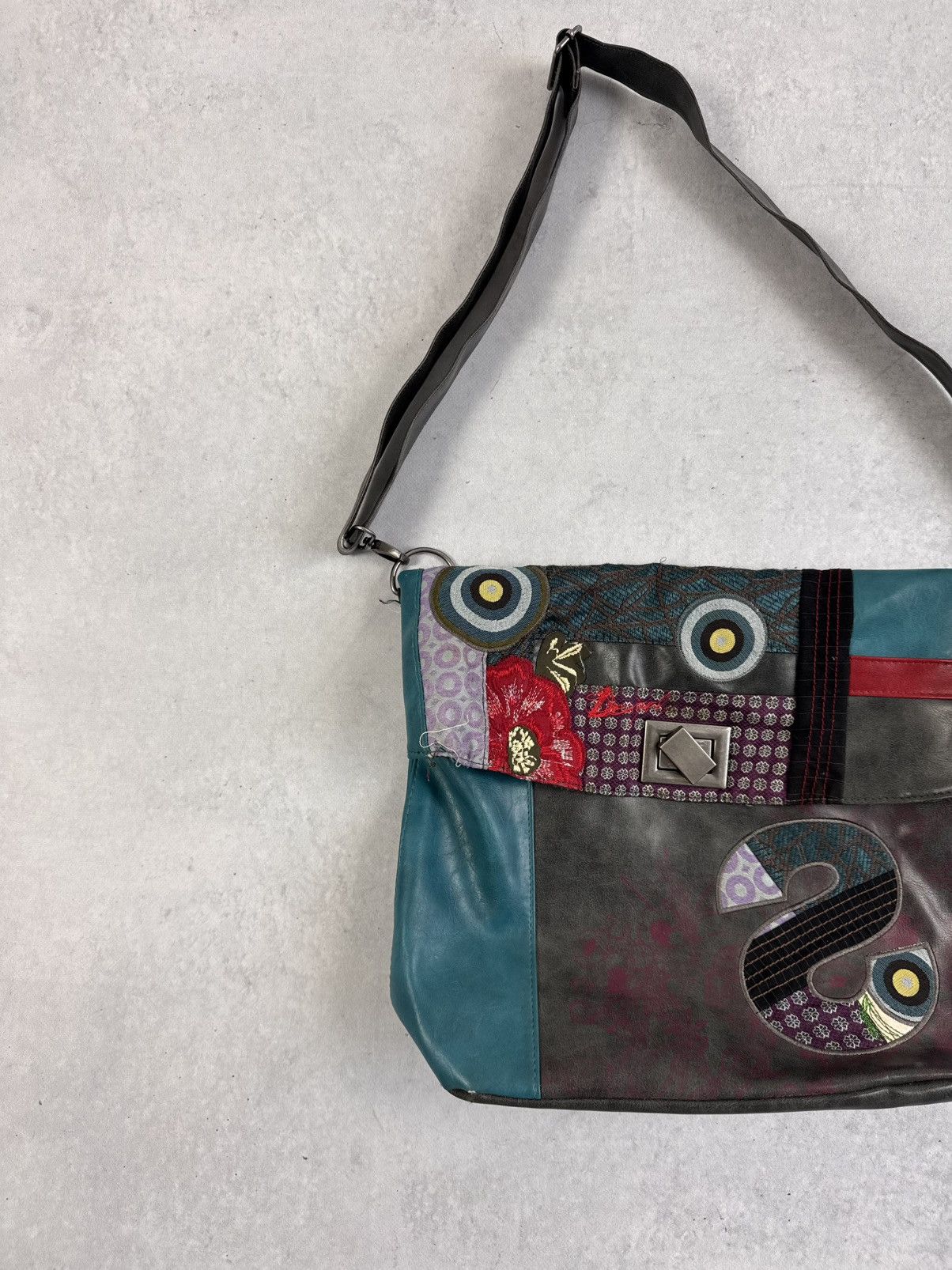 Desigual Vintage 90’s Desigual Crazy Printed Custom Leather Bag Size ONE SIZE - 2 Thumbnail