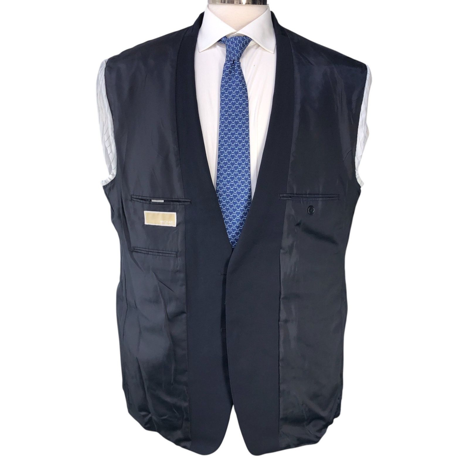 Michael Kors Michael Kors Size 46L Blazer Classic Navy Gold Metal Button Size 46L - 14 Thumbnail