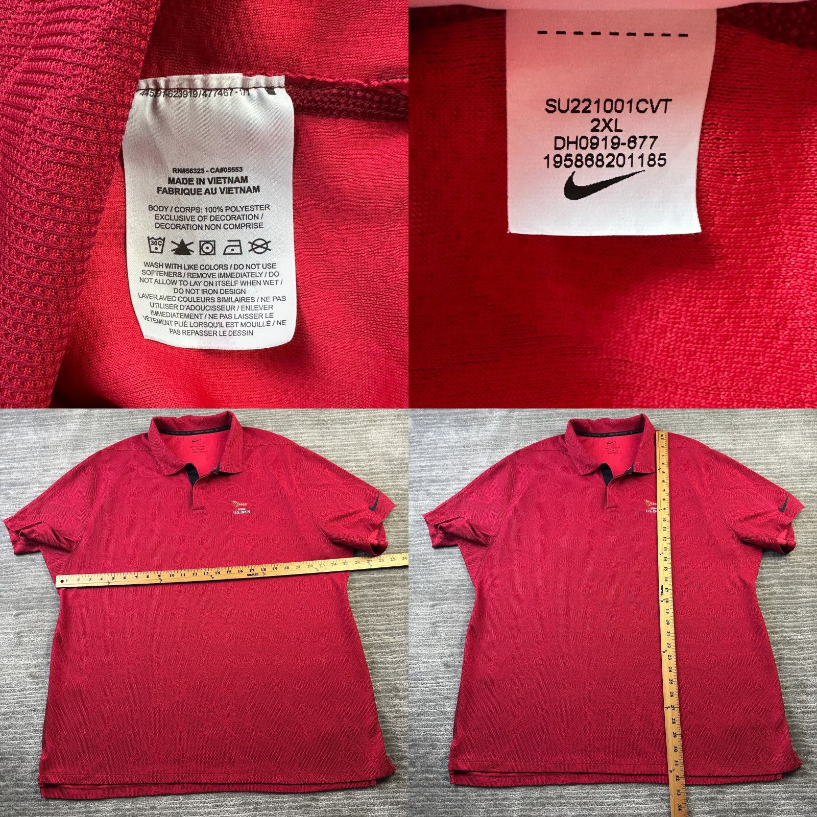 Nike Nike Tiger Woods Polo Shirt Mens 2XL Red Golf Dri Fit ADV Us Open 2023 LACC Size US XXL / EU 58 / 5 - 8 Thumbnail