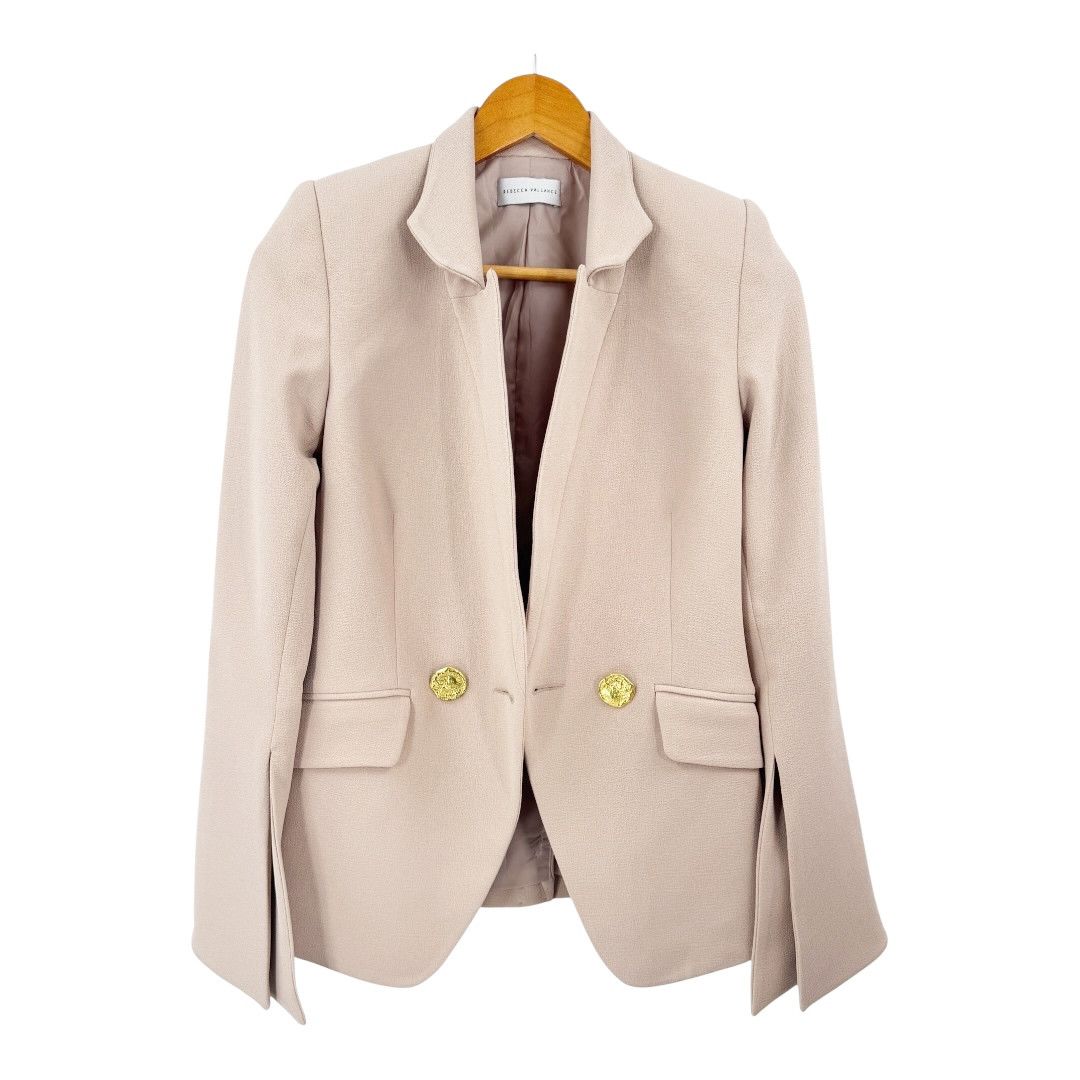 Other Rebecca Vallance Beige Blazer Gold Buttons Cutout Sleeves Size XS / US 0-2 / IT 36-38 - 3 Thumbnail