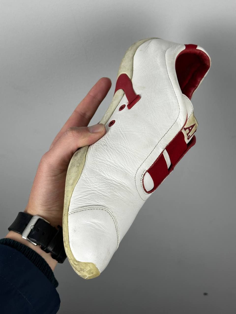 Armani Vintage Armani Jeans White Leather Speedcat Sneakers Size US 11 / EU 44 - 4 Thumbnail