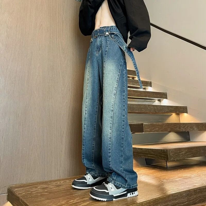 Jean Streetwear Baggy Patchwork Denim Size US 33 - 3 Thumbnail
