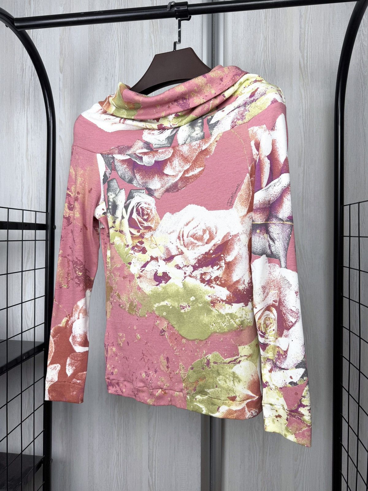Just Cavalli Just Cavalli Floral Flower cowl neck sweater long sleeve Size S / US 4 / IT 40 - 2 Thumbnail