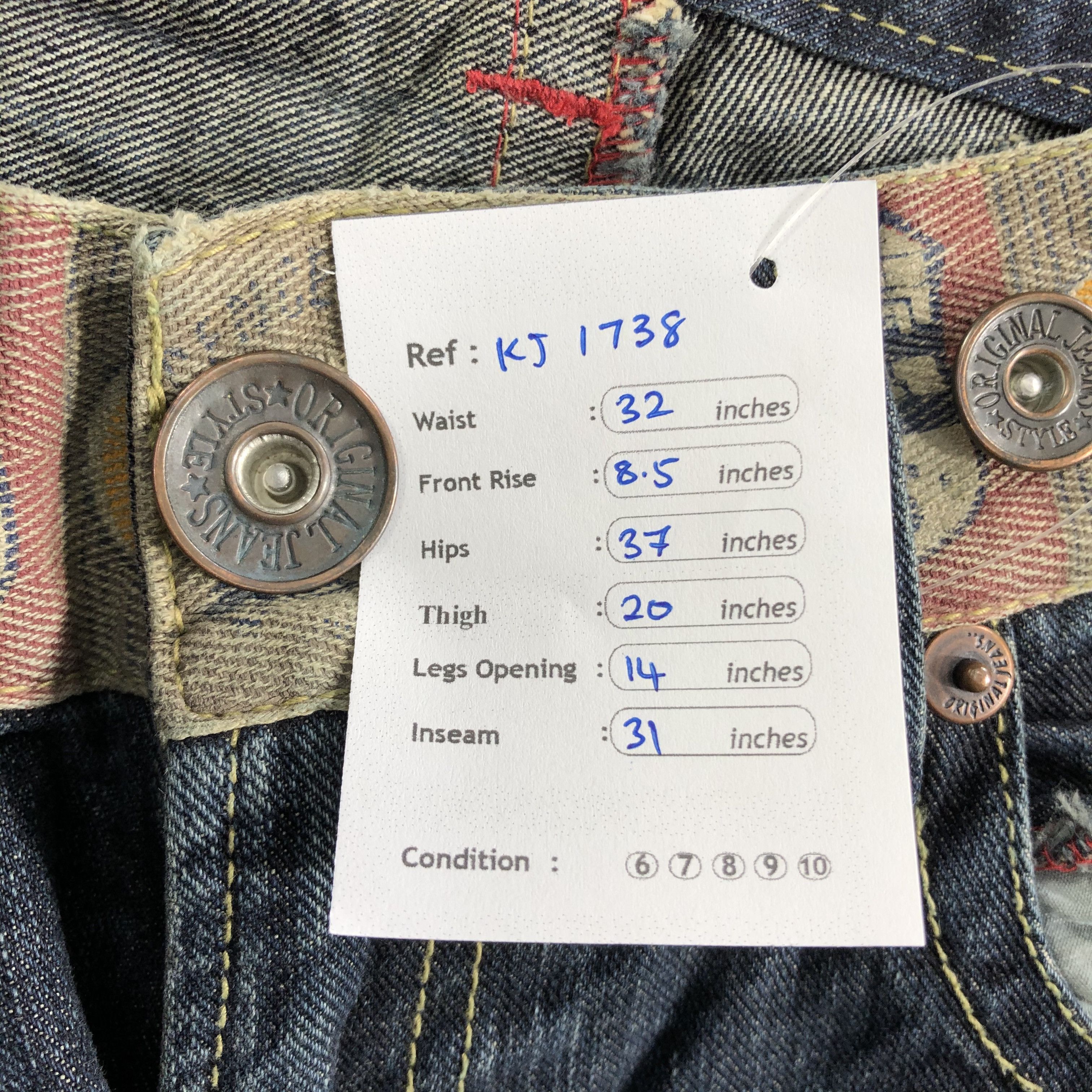 Japanese Brand Japanese Brand Jeans Patchwork Distressed Denim KJ1738 Size US 30 / EU 46 - 10 Thumbnail
