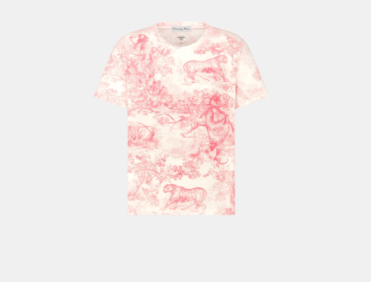 Dior o1w1db10925 443T09 Dioriviera T-Shirt in White/Candy Pink Size M / US 6-8 / IT 42-44 - 1 Thumbnail