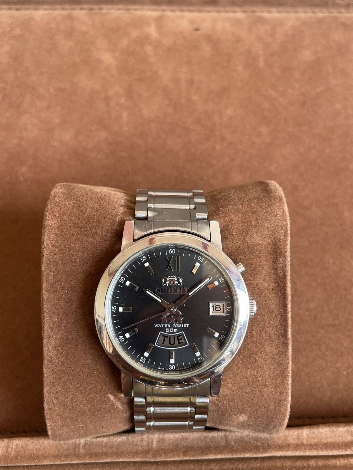 Orient Orient Three Star Black Dial Size 38 - 1 Thumbnail