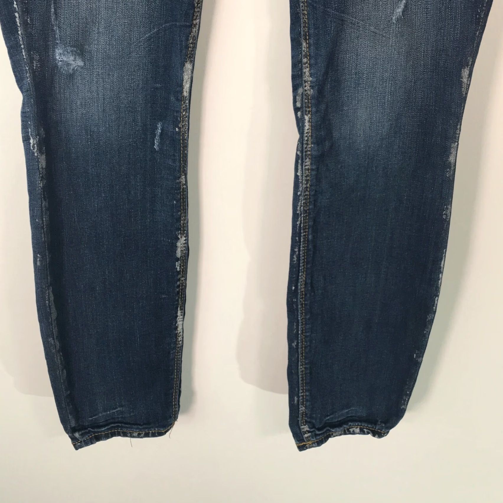 Express VINTAGE Express Womens Casual Regular Flat Front Distressed Blue Leggings Jeans Size 4 Size 27" / US 4 / IT 40 - 6 Thumbnail