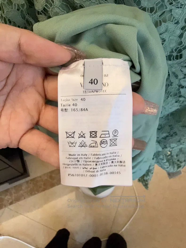 Valentino Valentino Classic lace bean paste green dress Size XS / US 0-2 / IT 36-38 - 4 Thumbnail