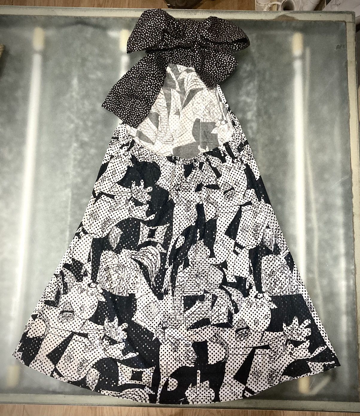 Japanese Brand 2000s Runway Graphic Halter Dress / Fairy Grunge Archive Size S / US 4 / IT 40 - 10 Thumbnail