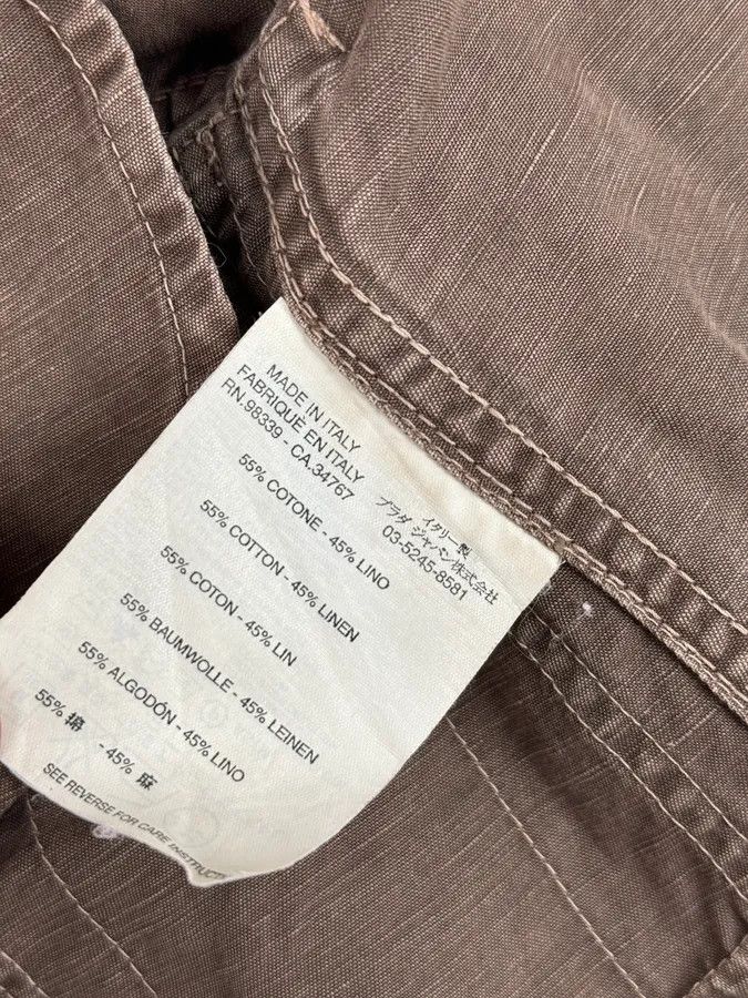 Prada 2000s Prada Light Brown Cotton Linen Cargo Jacket Size M / US 6-8 / IT 42-44 - 12 Thumbnail