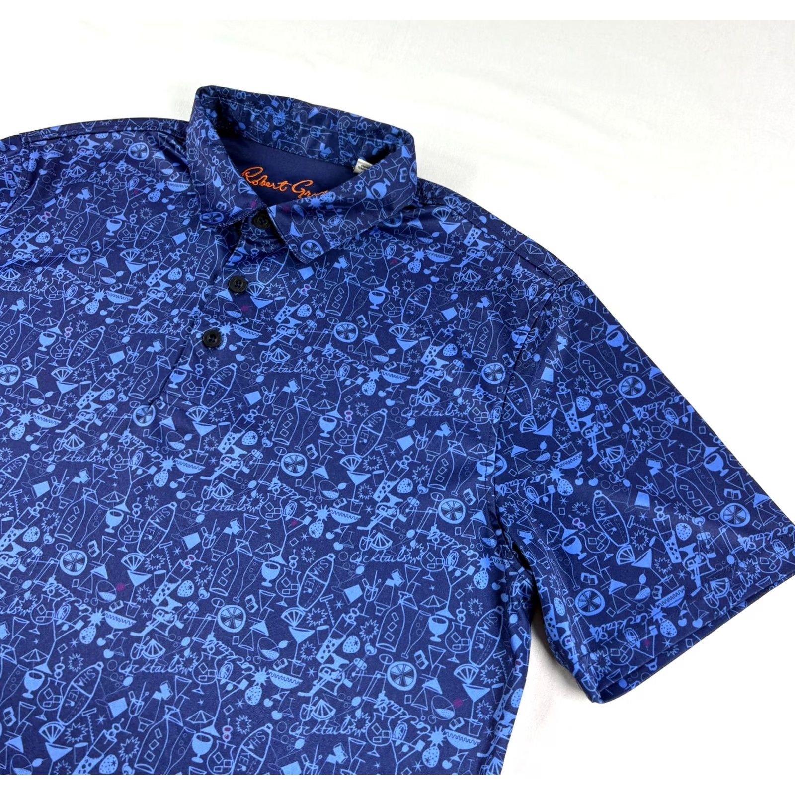 Robert Graham Robert Graham Polo Shirt Men L Blue Golf Performance Stretch Short Sleeve Collared Button-Front Size US L / EU 52-54 / 3 - 2 Thumbnail