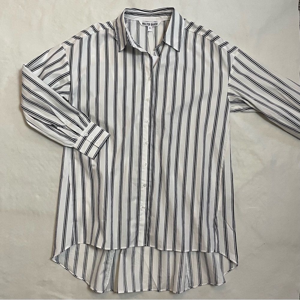 Other NWT New $158 Walter Baker Vivian Smocked-Back Striped Shirt Size S / US 4 / IT 40 - 6 Thumbnail
