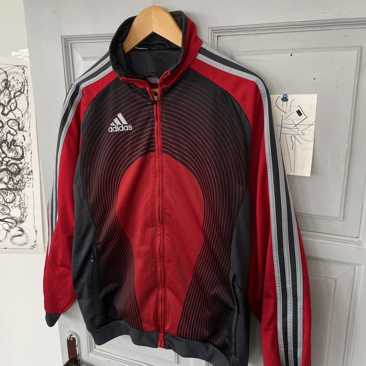 Adidas Vintage 00’s Adidas Red Track Jacket size L y2k Size US L / EU 52-54 / 3 - 4 Thumbnail