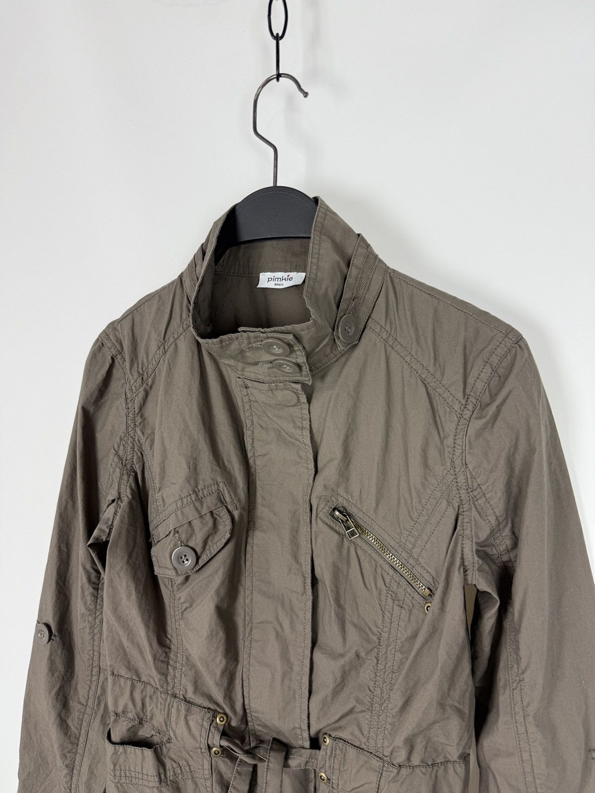 Vintage Y2K Vintage Pimkie Basic Fitted Brown Cargo Pocket Jacket S Size M / US 6-8 / IT 42-44 - 4 Thumbnail