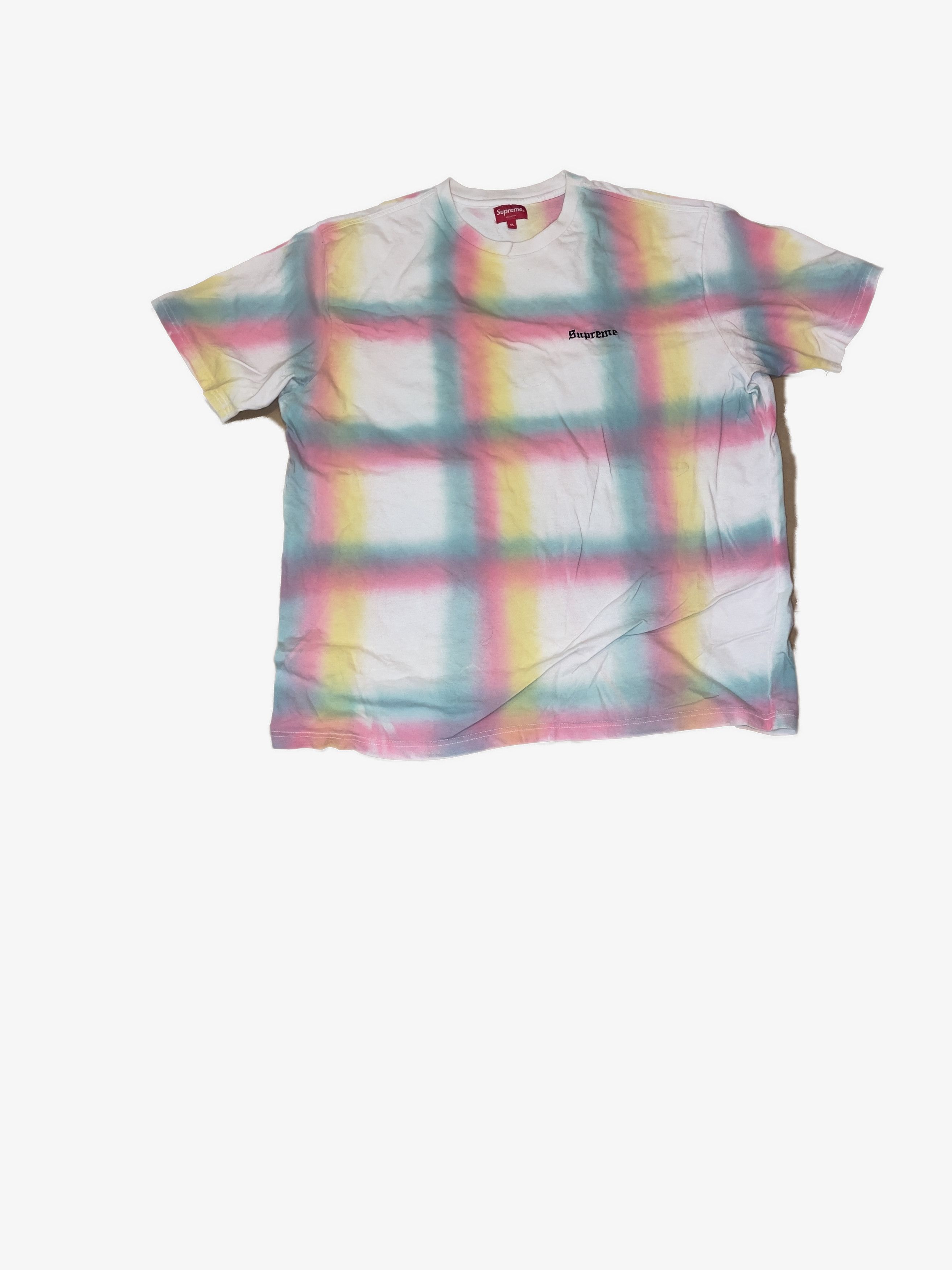 image of Supreme Sprayed Plaid S/s Top, Men's (Size XL)