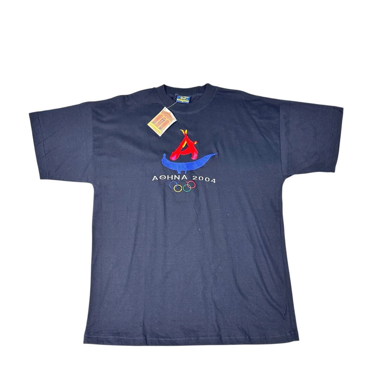 Vintage Vintage Athens Greece 2004 Olympics Embroidered Souvenir Tee Size US XL / EU 56 / 4 - 1 Thumbnail