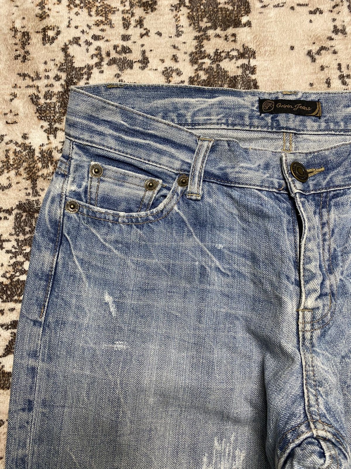 Le Grande Bleu (L.G.B.) Rare Baggy Jean With Emroidery Feather💥 Size US 30 / EU 46 - 9 Thumbnail