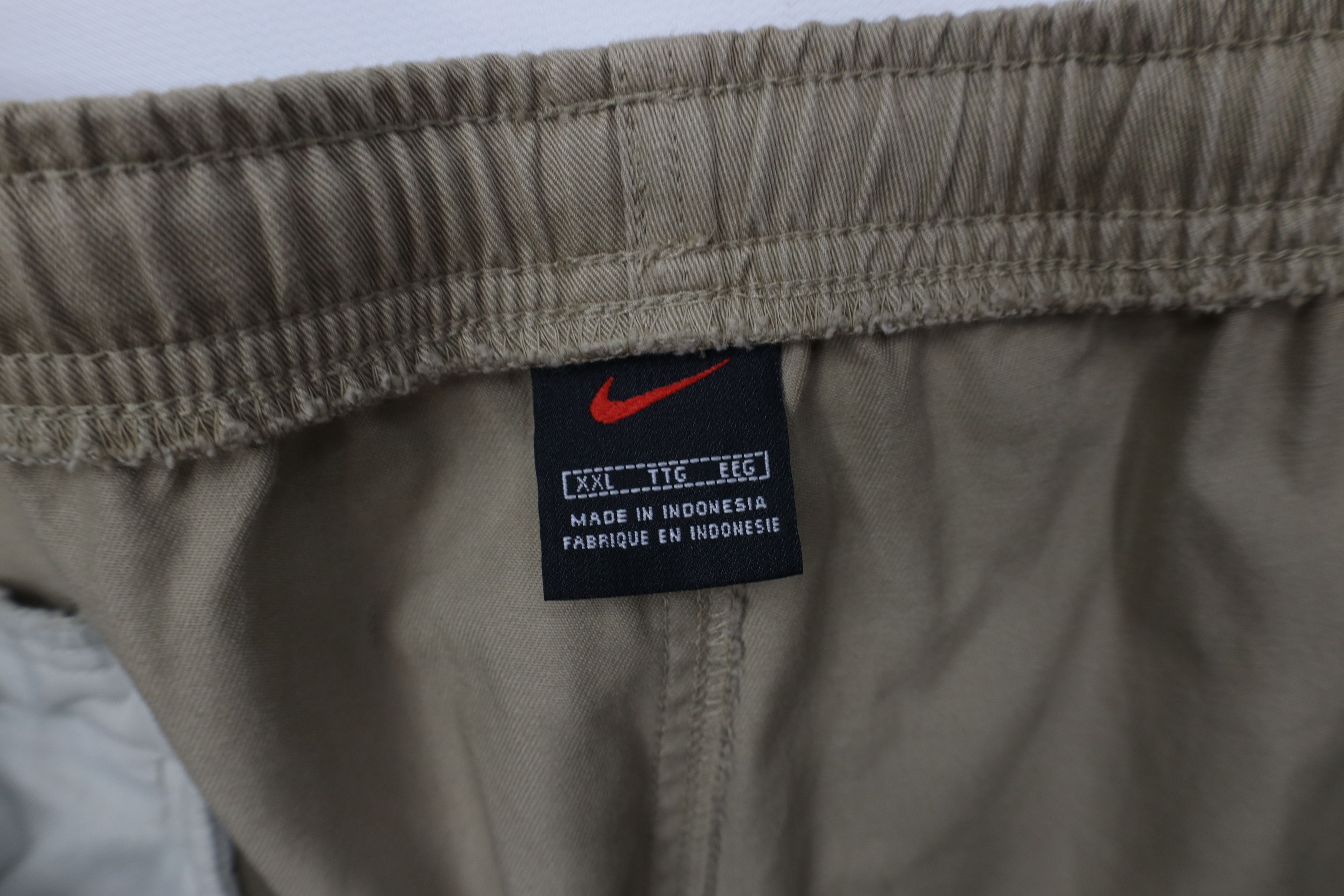 Nike Vintage 90s Y2K Nike Mini Swoosh Wide Leg Pants Khaki Tan Size US 40 / EU 56 - 8 Thumbnail