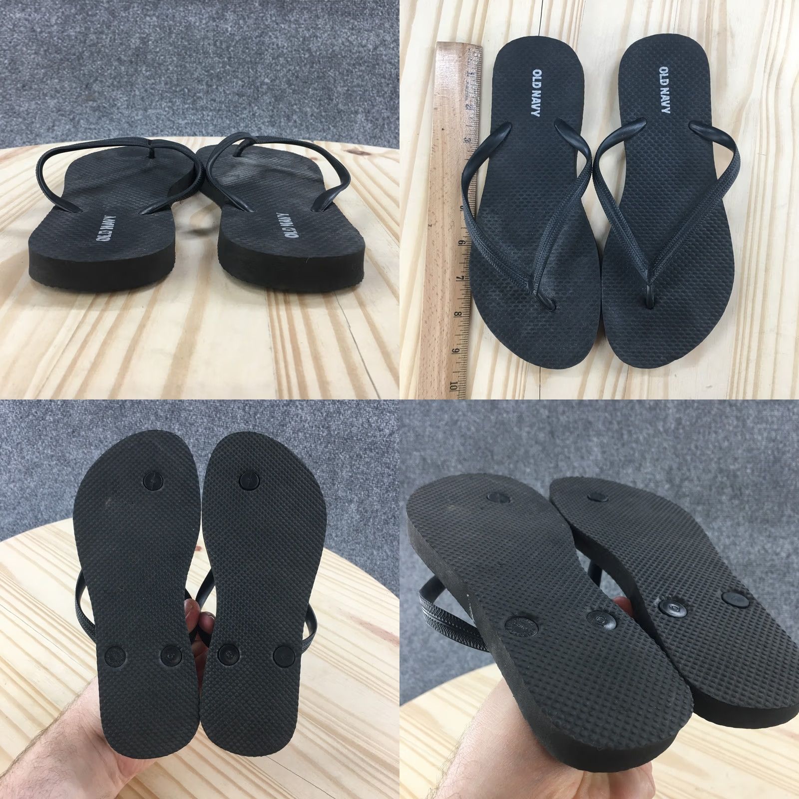 Old Navy Old Navy Sandals Womens 6 Flip Flop Black Toe-Post Comfort Casual T-Strap Flats Size US 6 / IT 36 - 8 Thumbnail