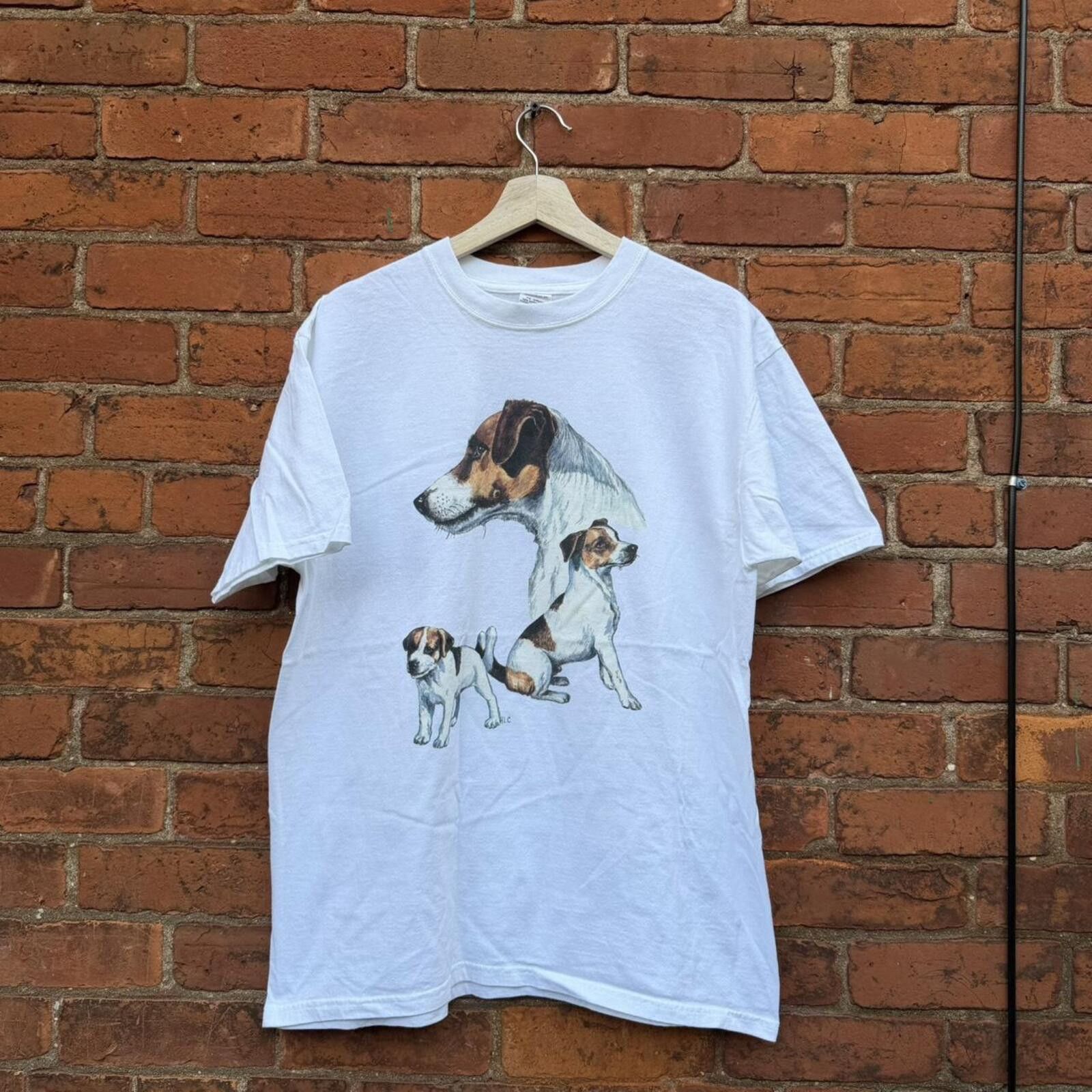 Anvil vintage jack Russell dog t shirt 00s L Size US L / EU 52-54 / 3 - 2 Thumbnail