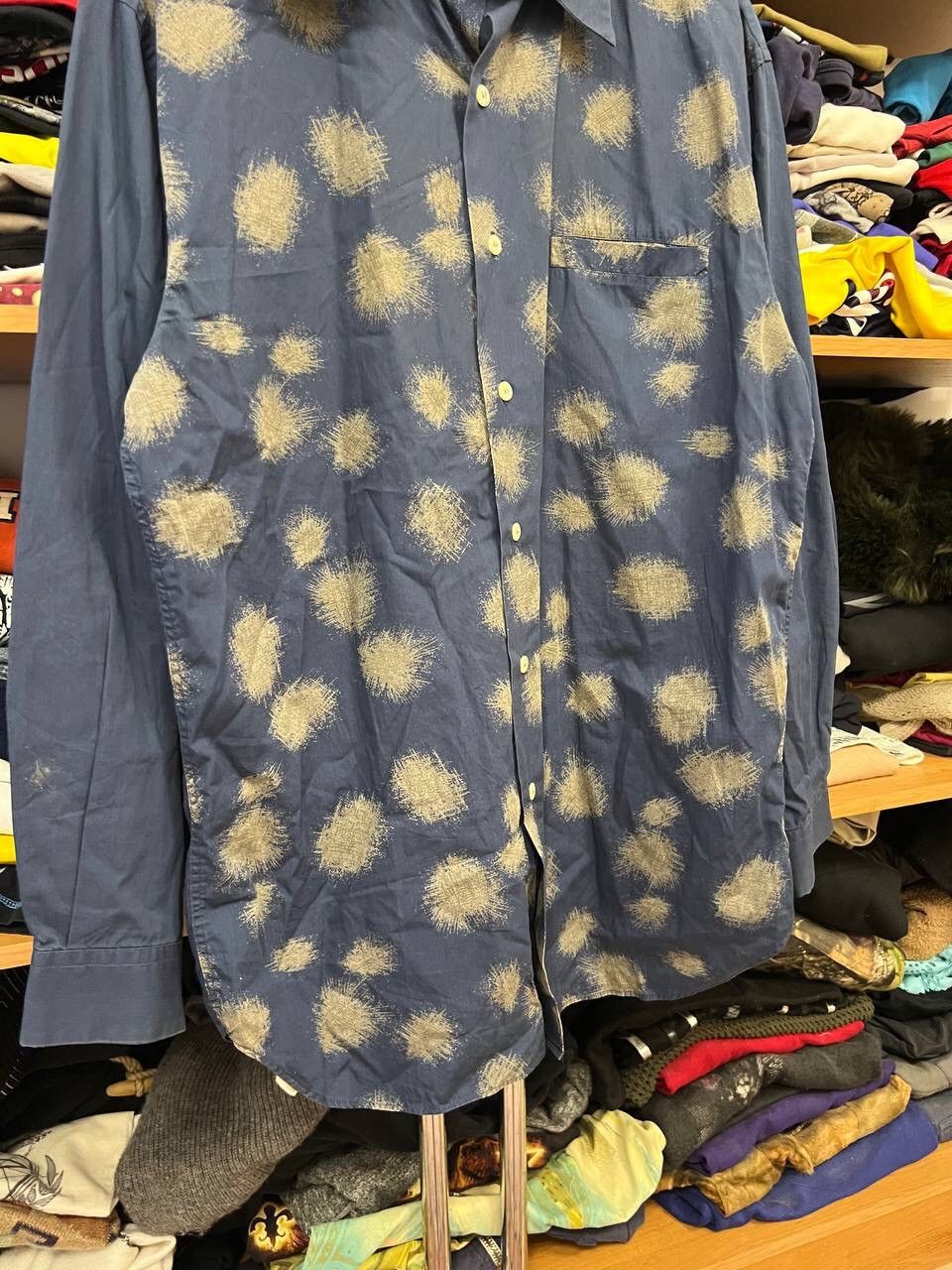 Other Avant Garde Graphic Y2K Multilogo Blue Lux Shirt Button Ups Size US L / EU 52-54 / 3 - 4 Thumbnail